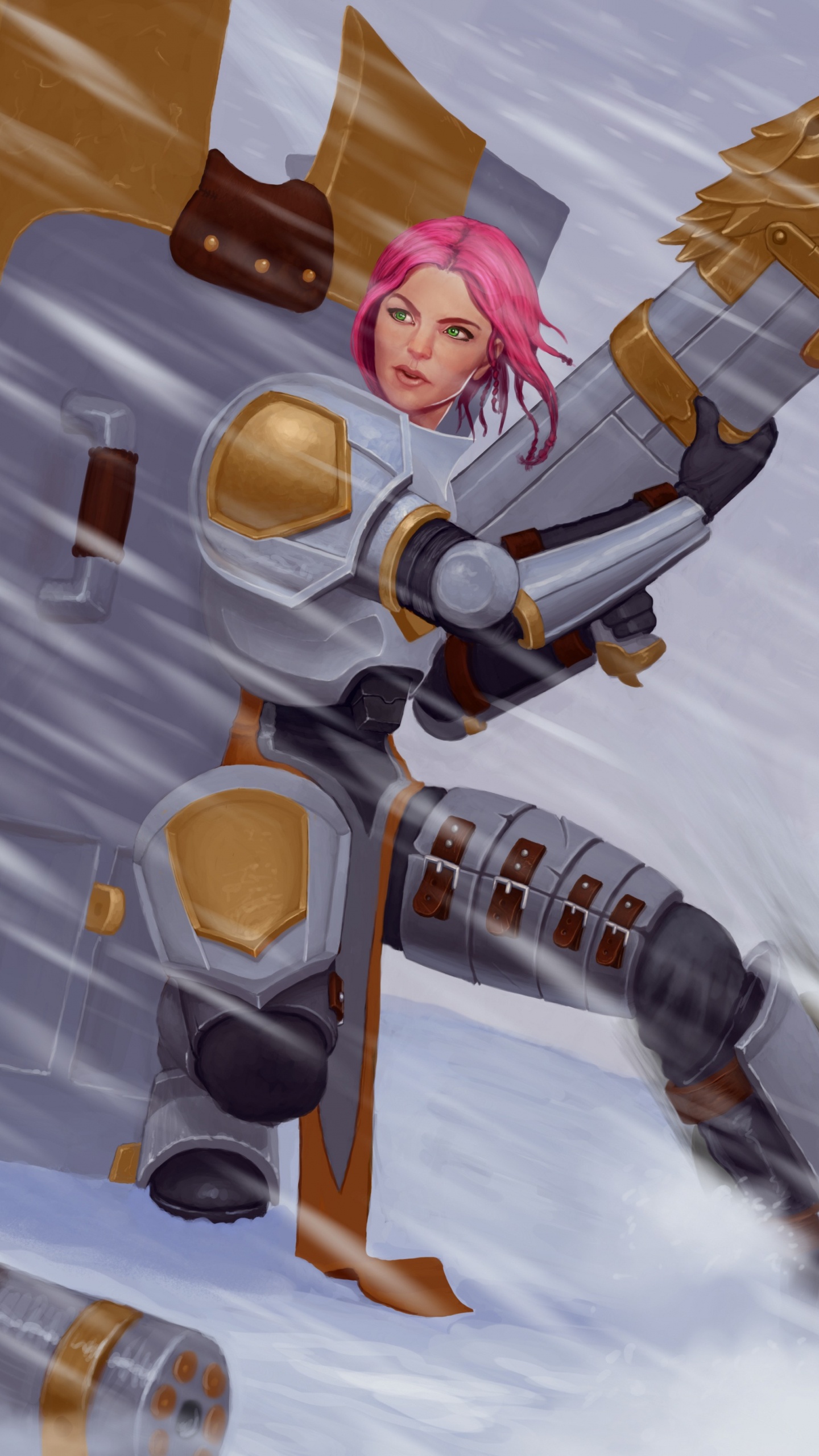 Liga de Leyendas, Fan Art, Arte, Ilustración, Invierno. Wallpaper in 1440x2560 Resolution