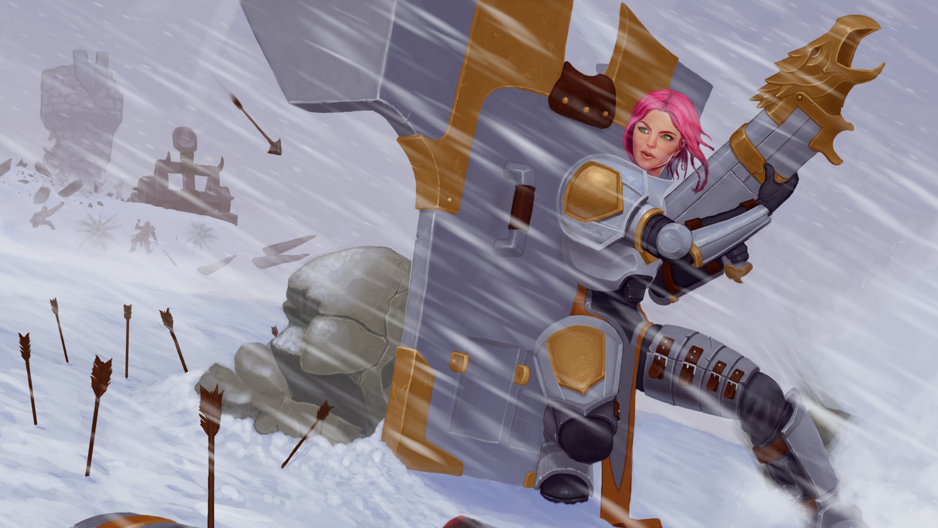 League of Legends, Fan Art, Art, Illustration, Hiver. Wallpaper in 1920x1080 Resolution