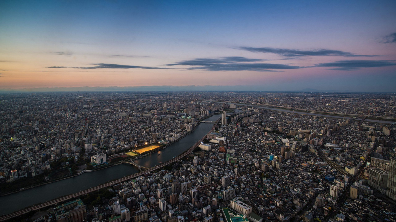 Aerial View of City Buildings During Daytime. Wallpaper in 1366x768 Resolution