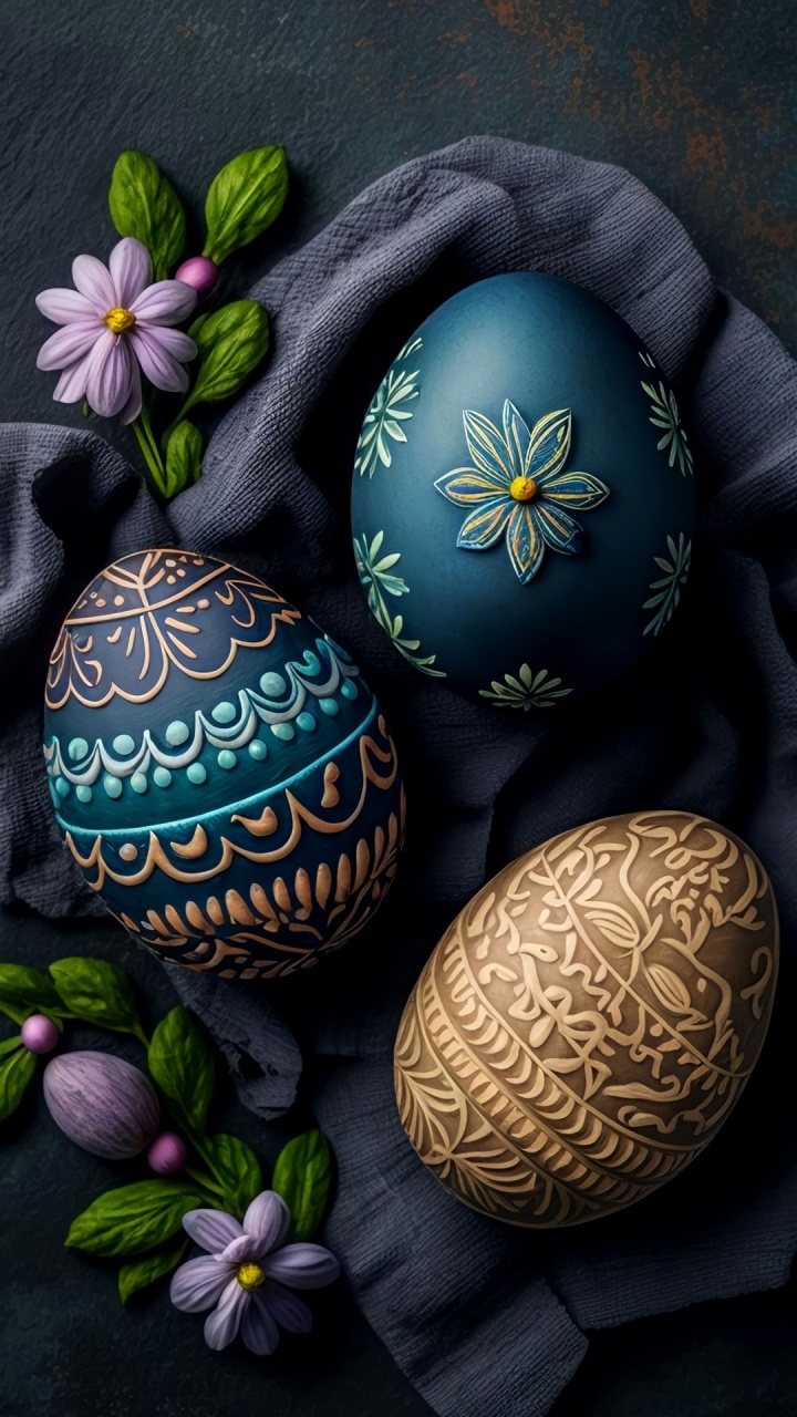 Easter Egg, Floral Easter Eggs, Easter Decor, Botany, Dishware. Wallpaper in 720x1280 Resolution