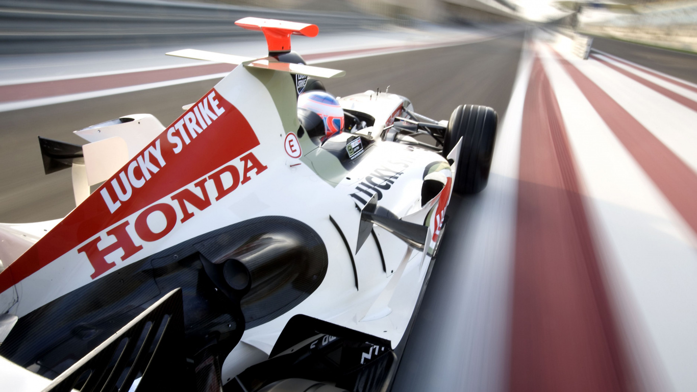 Weiß Und Rot f 1 Auto. Wallpaper in 1366x768 Resolution