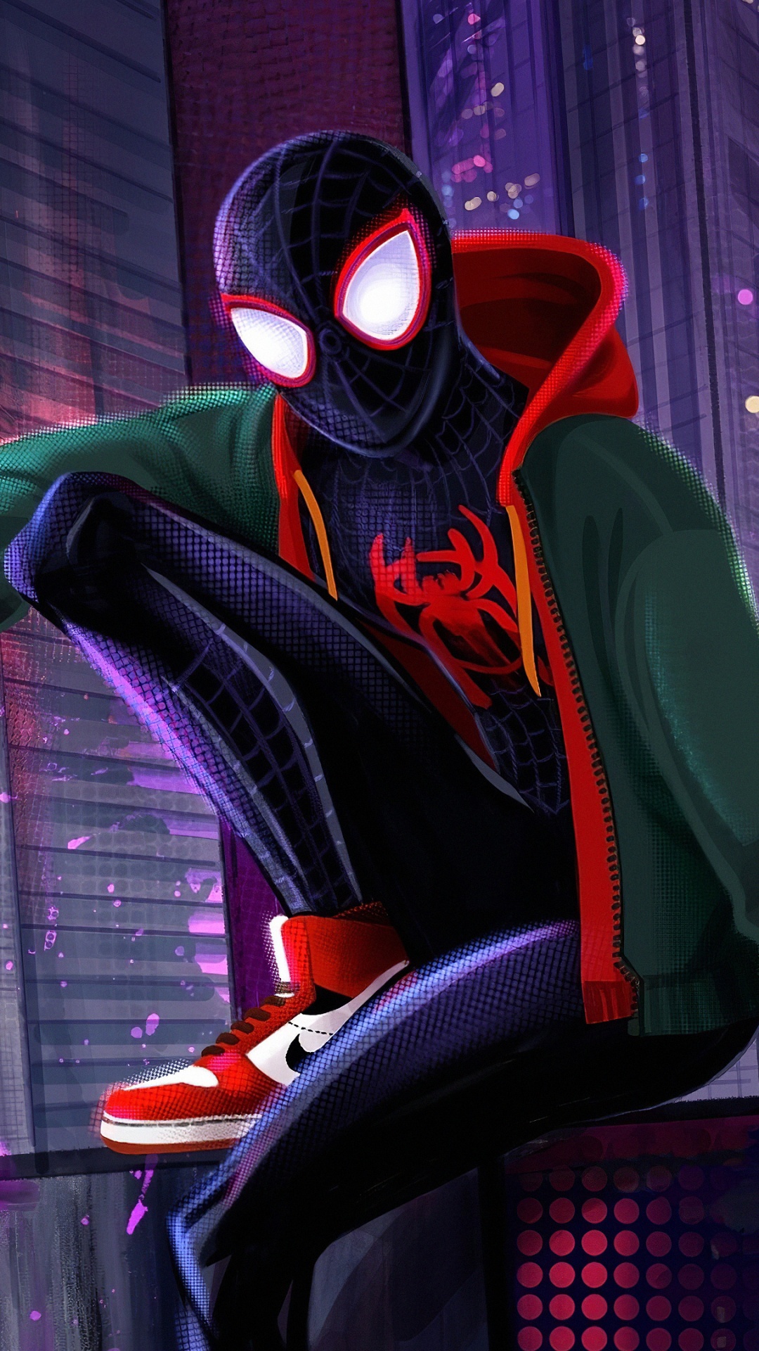 Mann in Schwarz-rotem Hoodie Und Schwarzer Hose Sitzt Auf Rotem Stuhl. Wallpaper in 1080x1920 Resolution