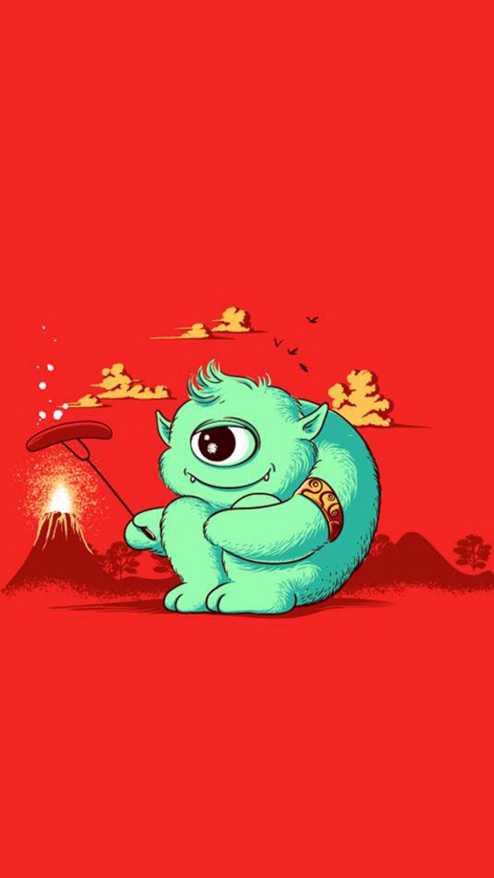 Cartoon, Kunst, Happy, Malerei, Magenta. Wallpaper in 720x1280 Resolution