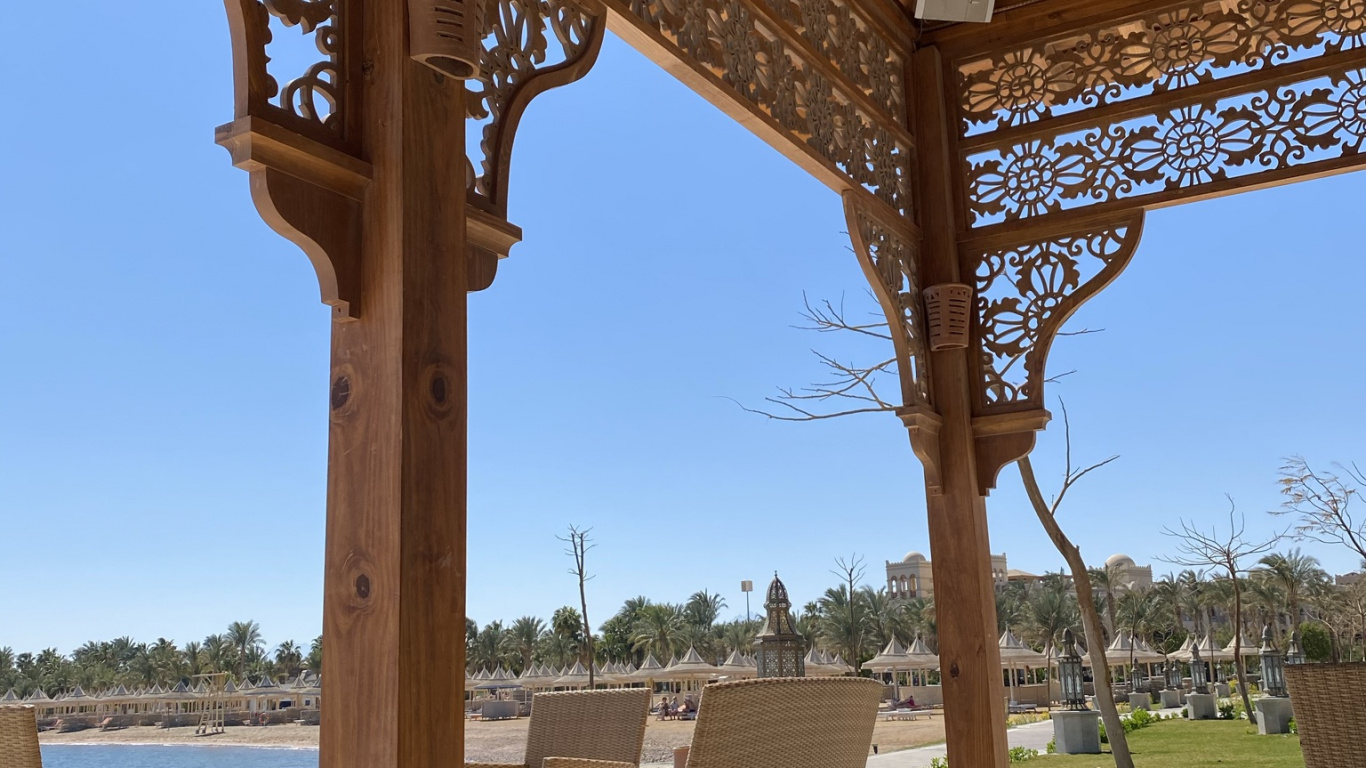 Pergola, Mirador, Madera, Arquitectura, Escultura. Wallpaper in 1366x768 Resolution