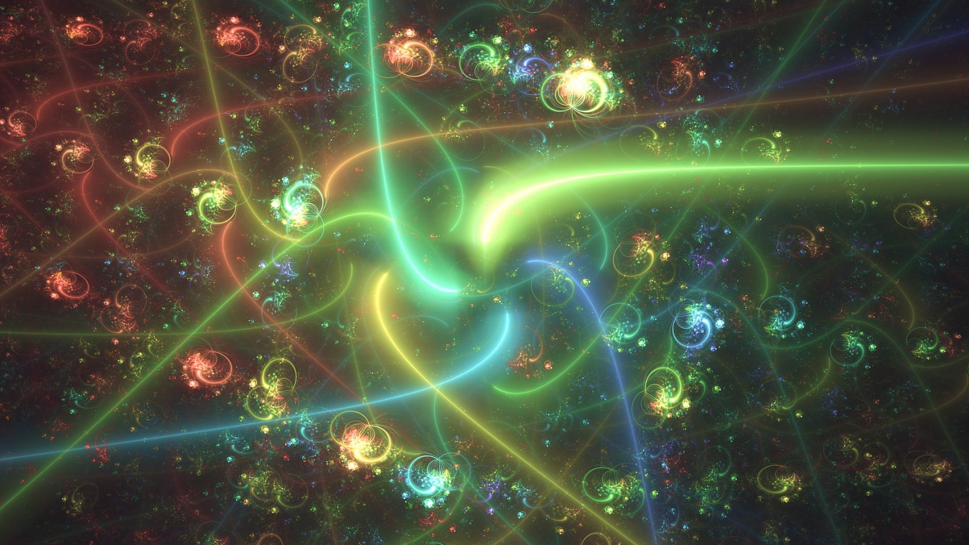 Green and Red Light Streaks. Wallpaper in 1366x768 Resolution