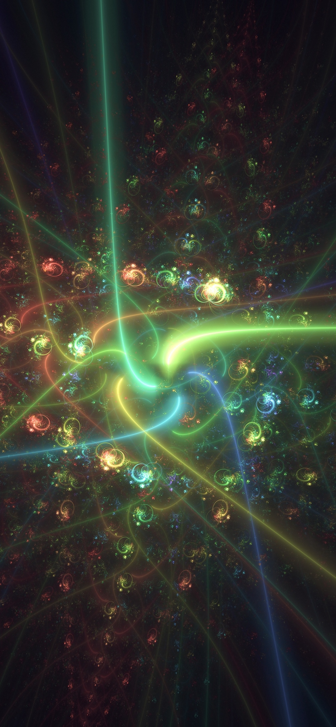 Traînées de Lumière Verte et Rouge. Wallpaper in 1125x2436 Resolution