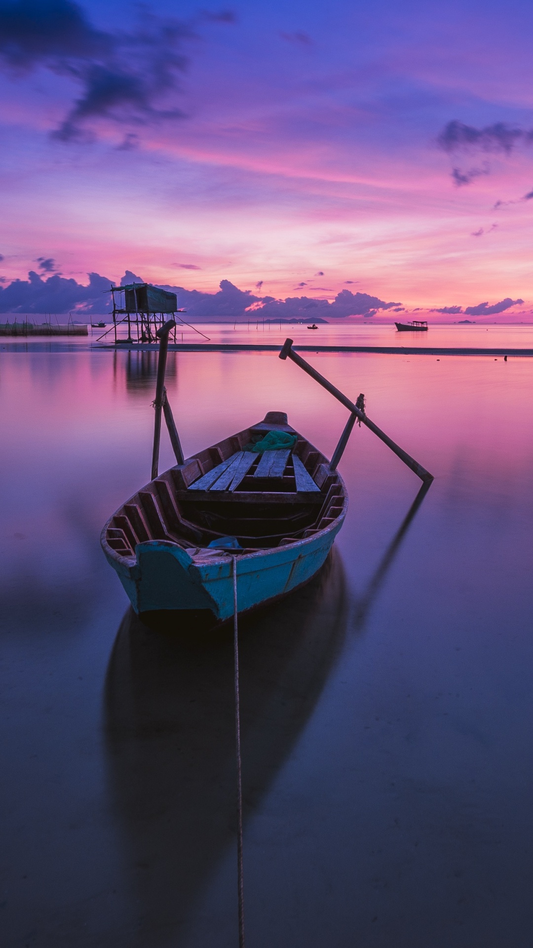 White and Blue Boat on Calm Water Under Blue Sky During Daytime. Wallpaper in 1080x1920 Resolution