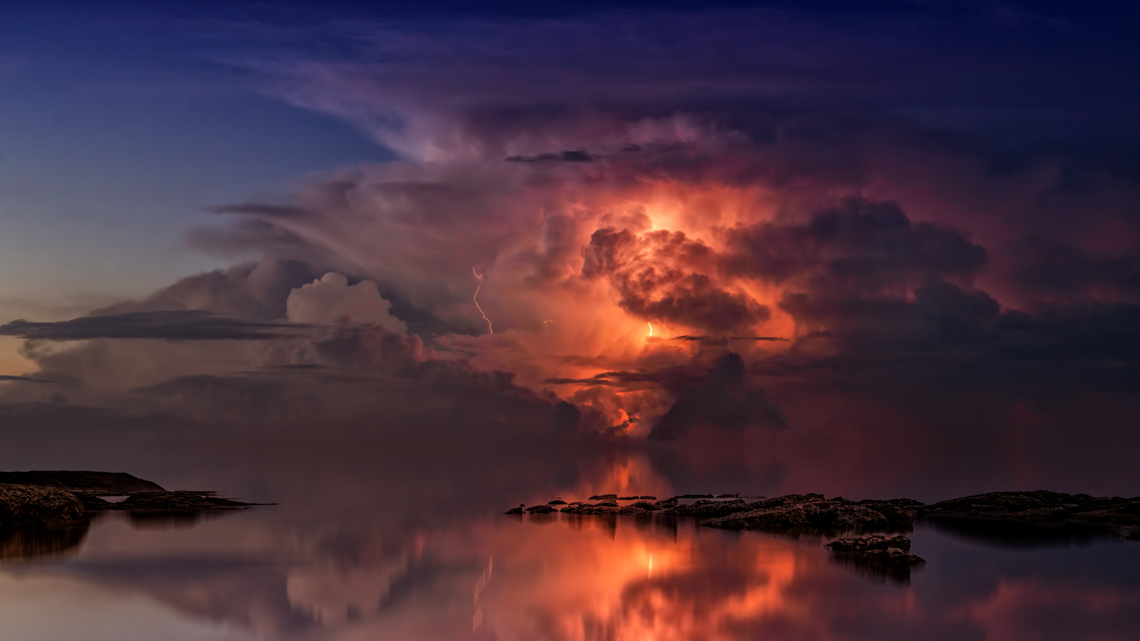 Raging Storm, Storm, Thunderstorm, Cloud, Nature. Wallpaper in 3840x2160 Resolution