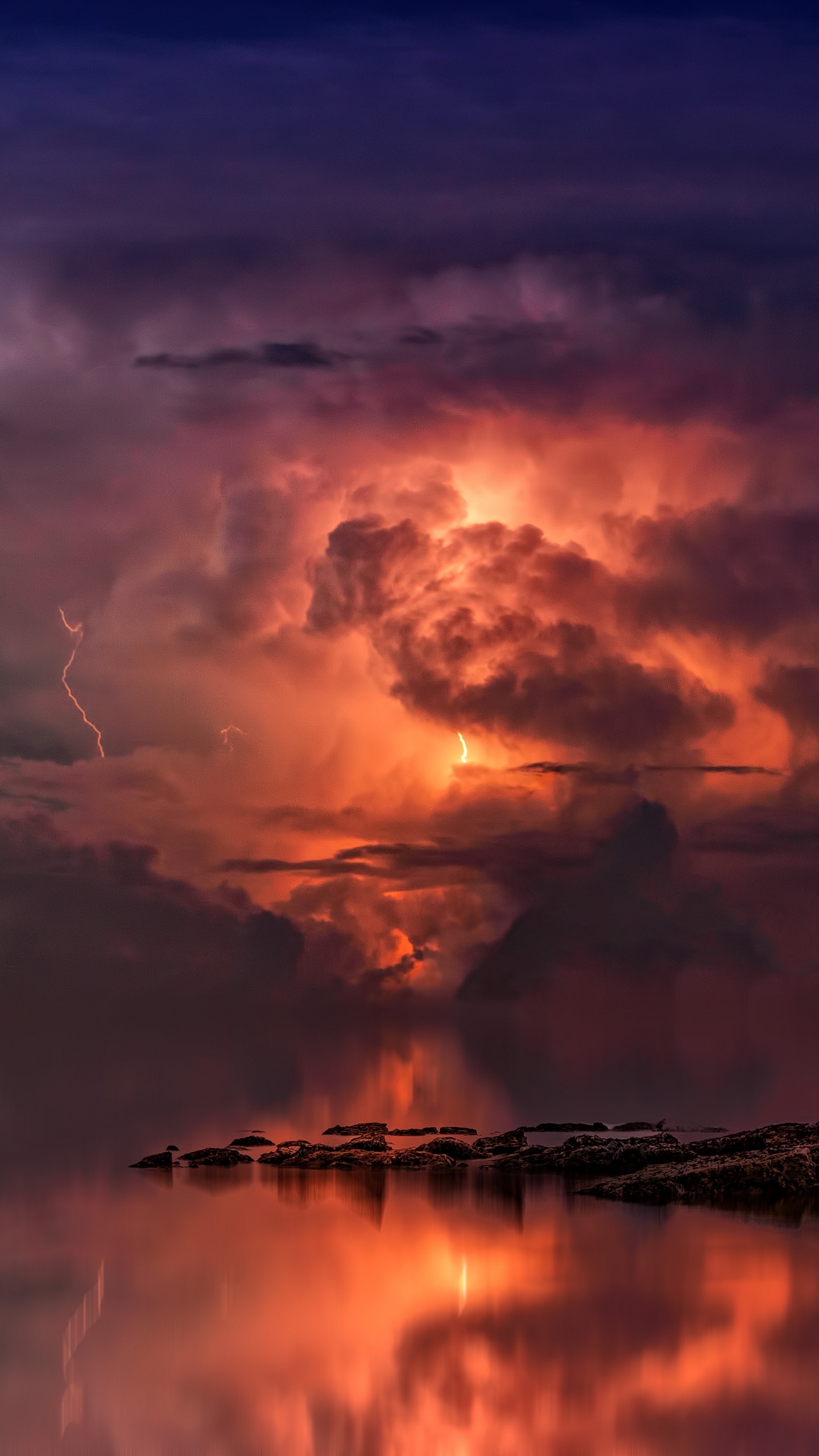 Tempête, Orage, Nature, Afterglow, Atmosphère. Wallpaper in 1440x2560 Resolution