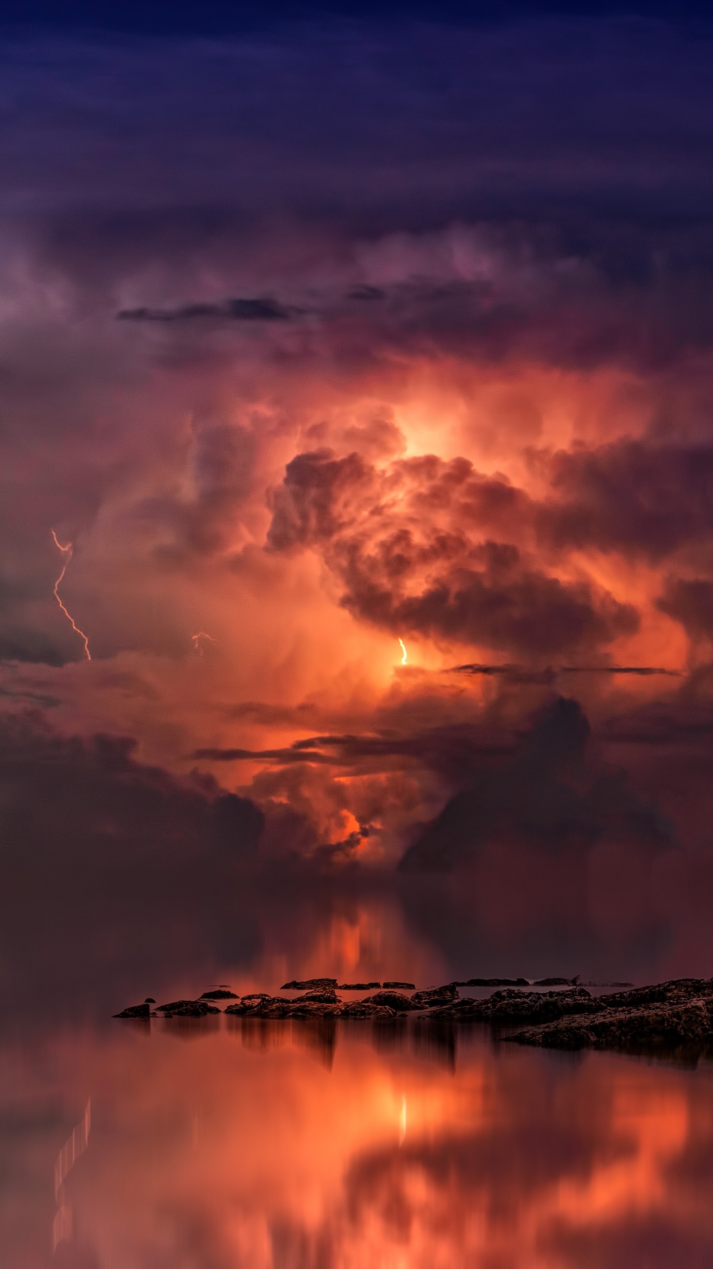 Sturm, Gewitter, Cloud, Natur, Afterglow. Wallpaper in 1440x2560 Resolution