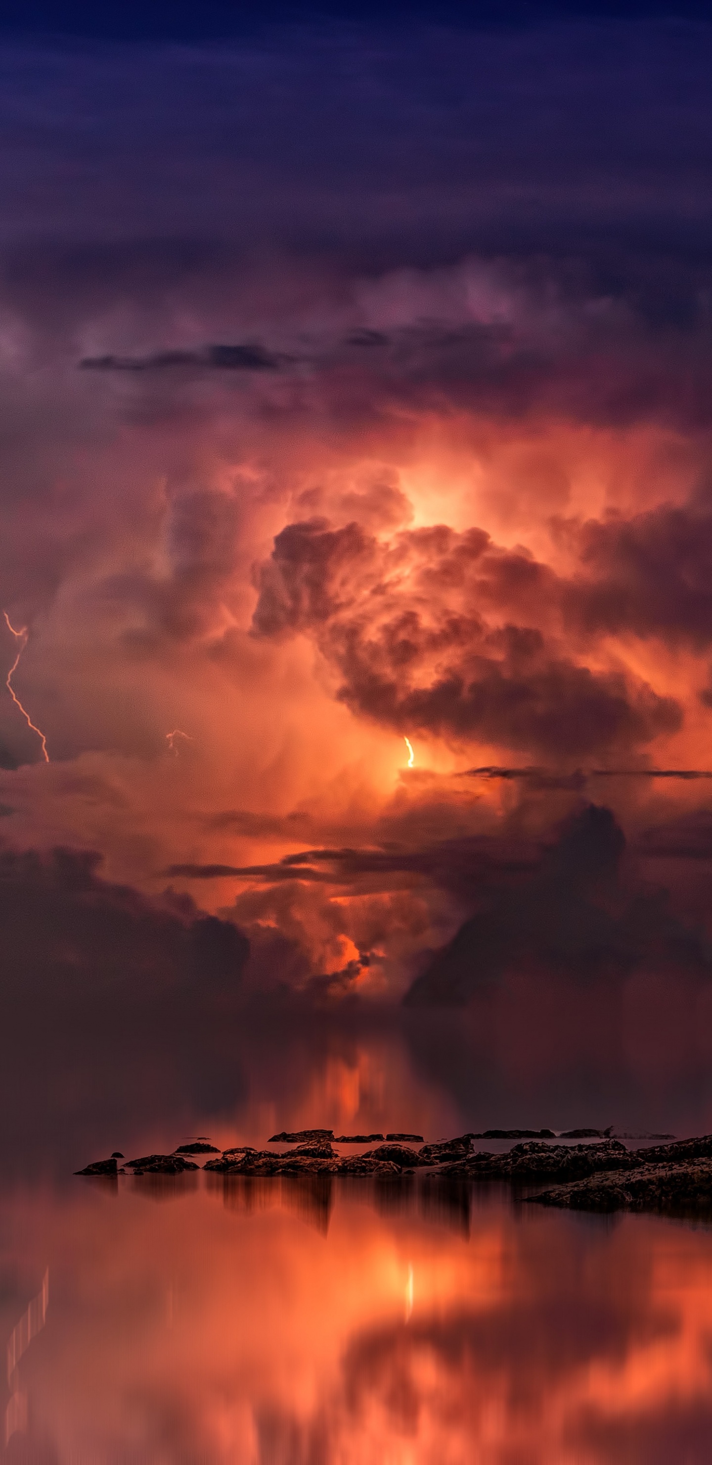 Sturm, Gewitter, Cloud, Natur, Afterglow. Wallpaper in 1440x2960 Resolution
