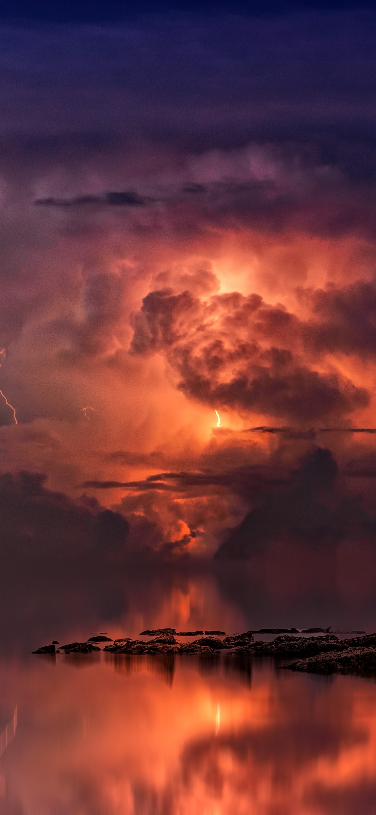 Tormenta, Naturaleza, Afterglow, Ambiente, Cumulus. Wallpaper in 1242x2688 Resolution