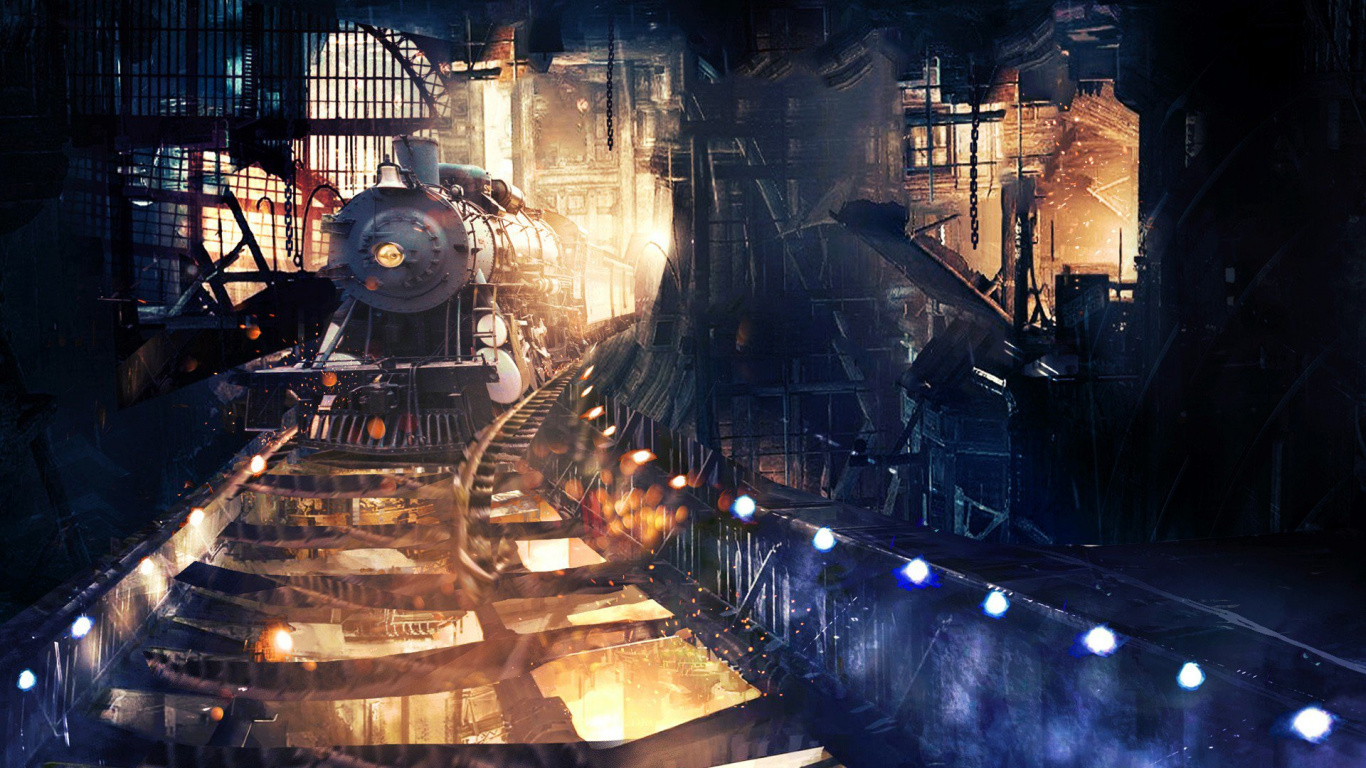 Edificios de Gran Altura Durante la Noche. Wallpaper in 1366x768 Resolution