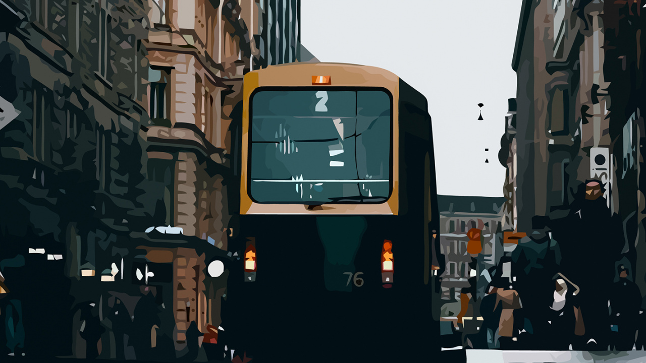 Urban Area, Building, Bus, Window, Automotive Lighting. Wallpaper in 1280x720 Resolution