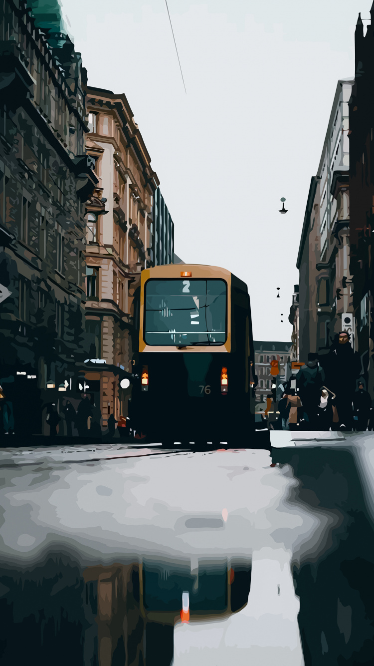 Urban Area, Building, Bus, Window, Automotive Lighting. Wallpaper in 750x1334 Resolution