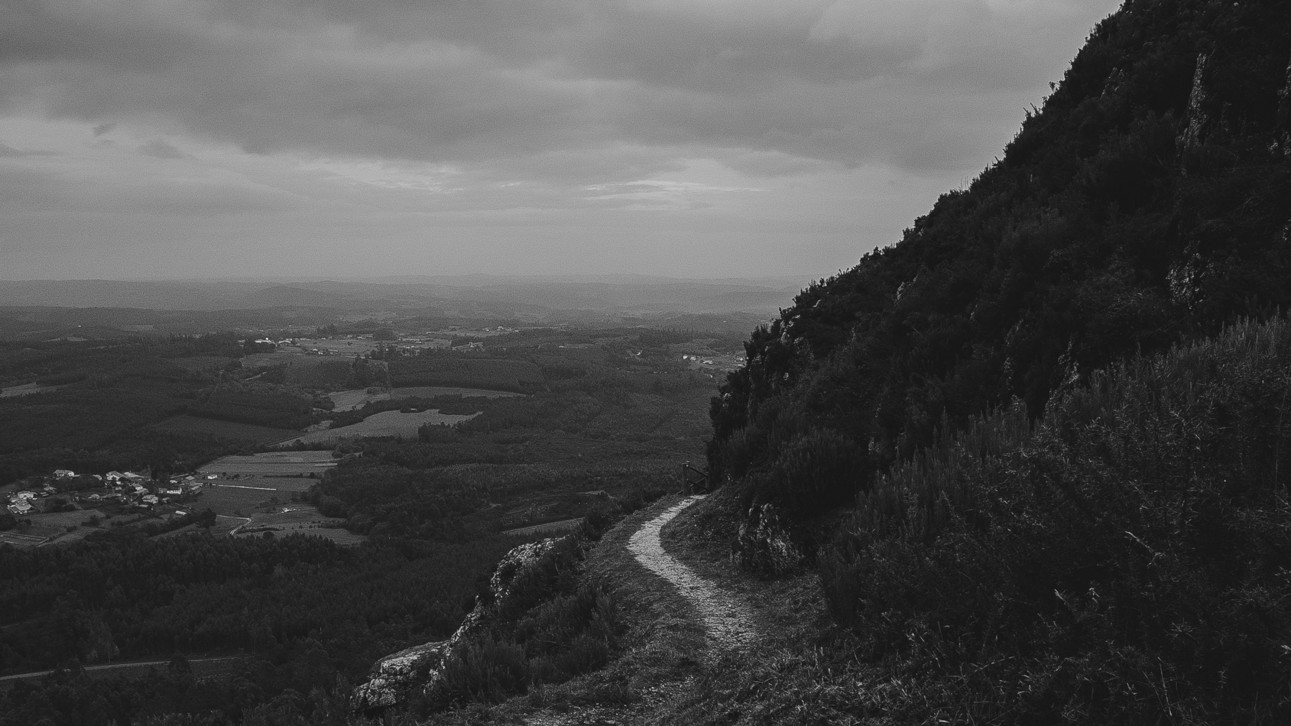 Highland, Blanco, Negro, Mar, Costa. Wallpaper in 2560x1440 Resolution