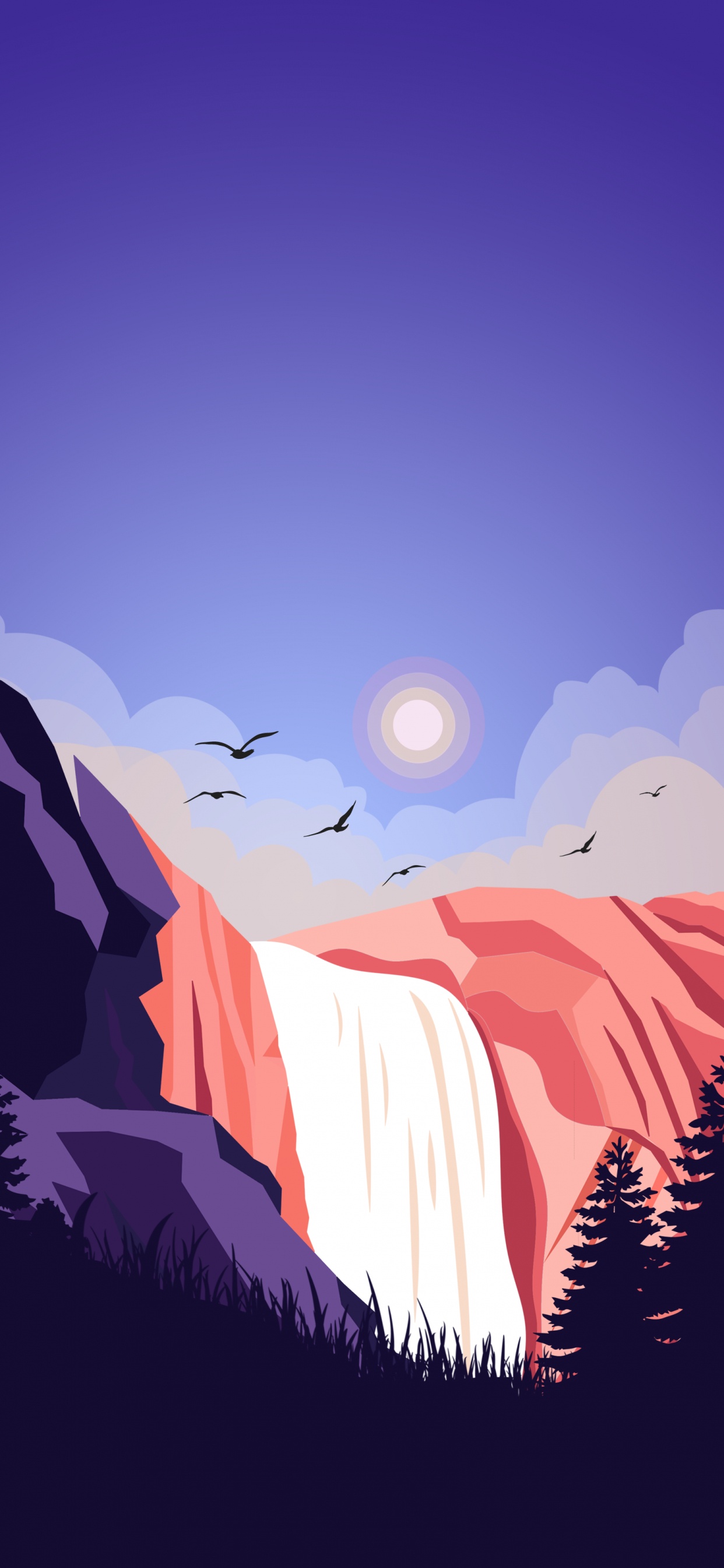 Ambiente, Paisaje Natural, Montaña, Arte, Atardecer. Wallpaper in 1242x2688 Resolution