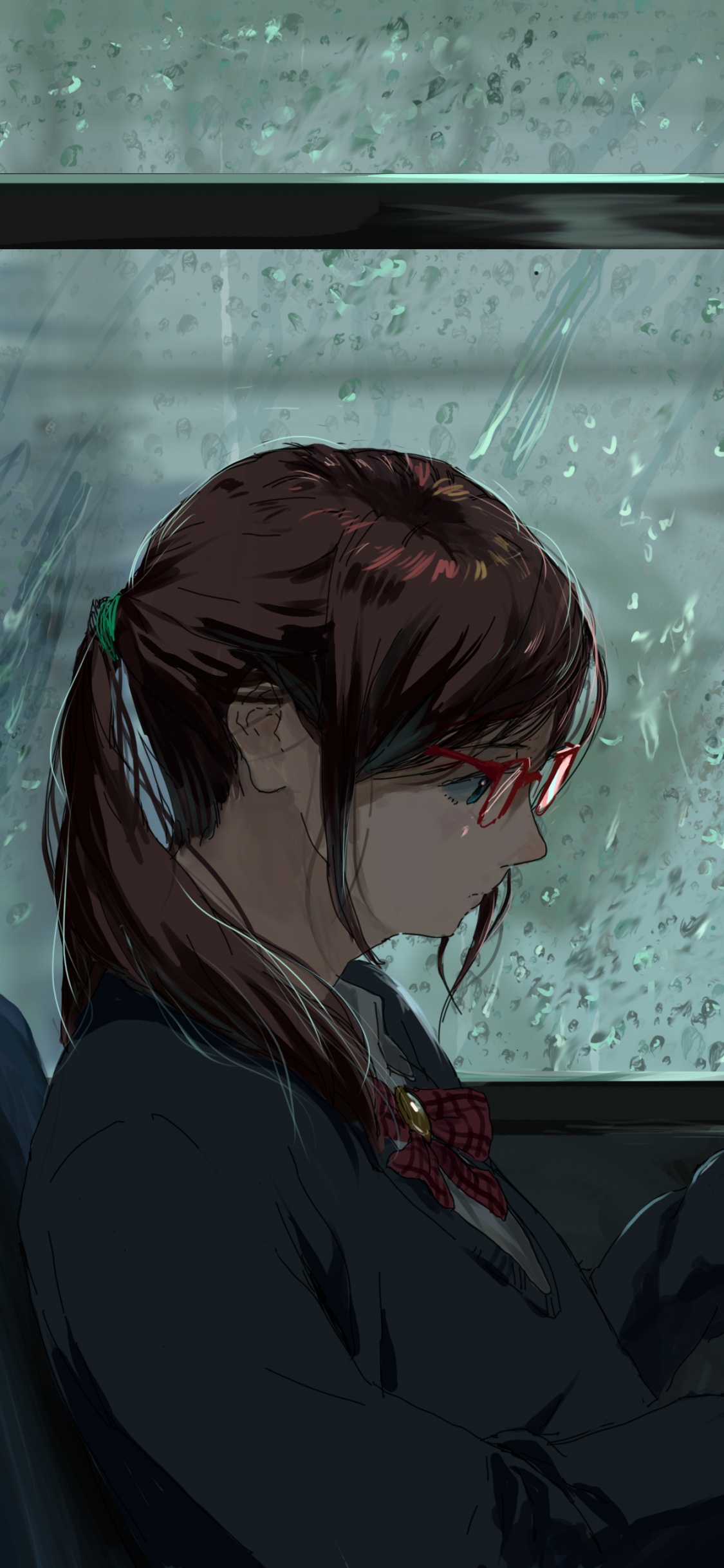 Frau in Schwarzer Jacke Sitzt Auf Blauem Stuhl. Wallpaper in 1125x2436 Resolution