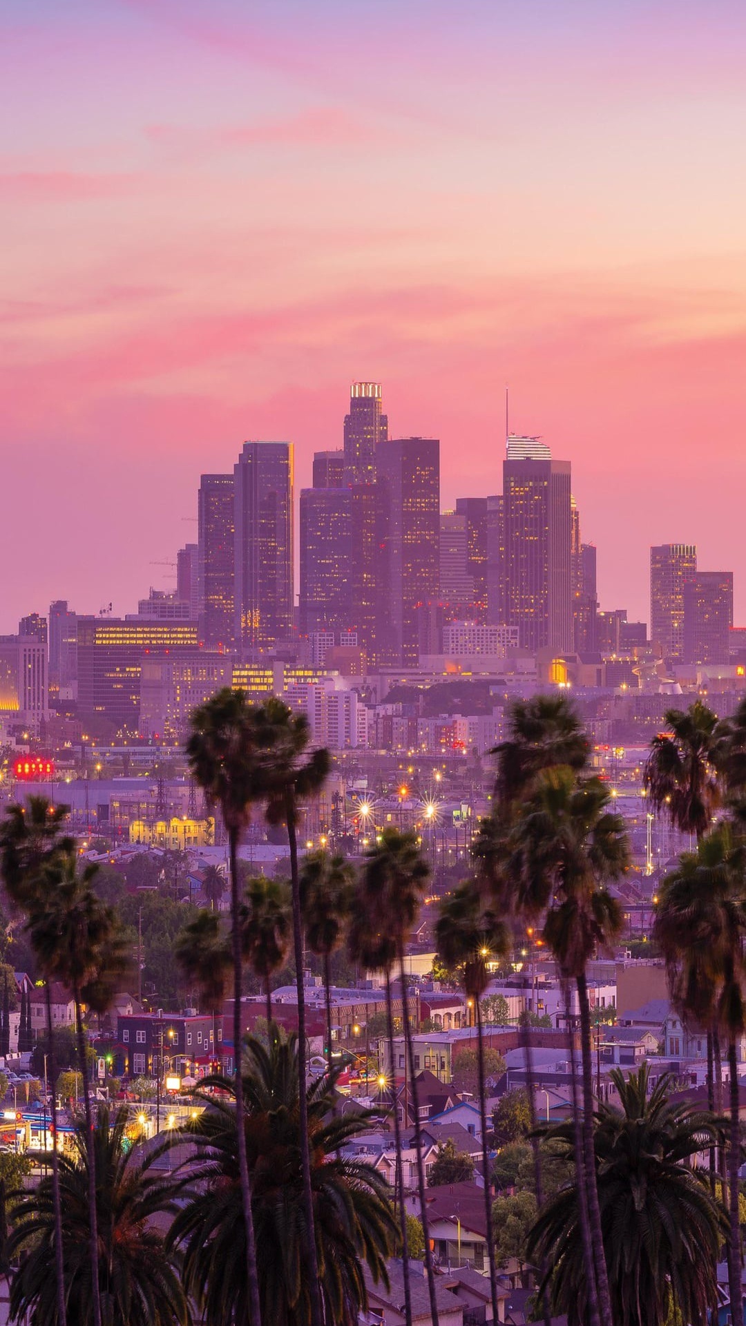 Los Angeles IOS 16, Cloud, Gebäude, Wolkenkratzer, Afterglow. Wallpaper in 1080x1920 Resolution