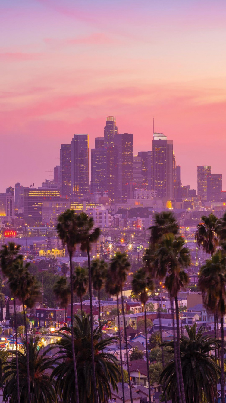 Los Angeles IOS 16, Cloud, Gebäude, Wolkenkratzer, Afterglow. Wallpaper in 750x1334 Resolution