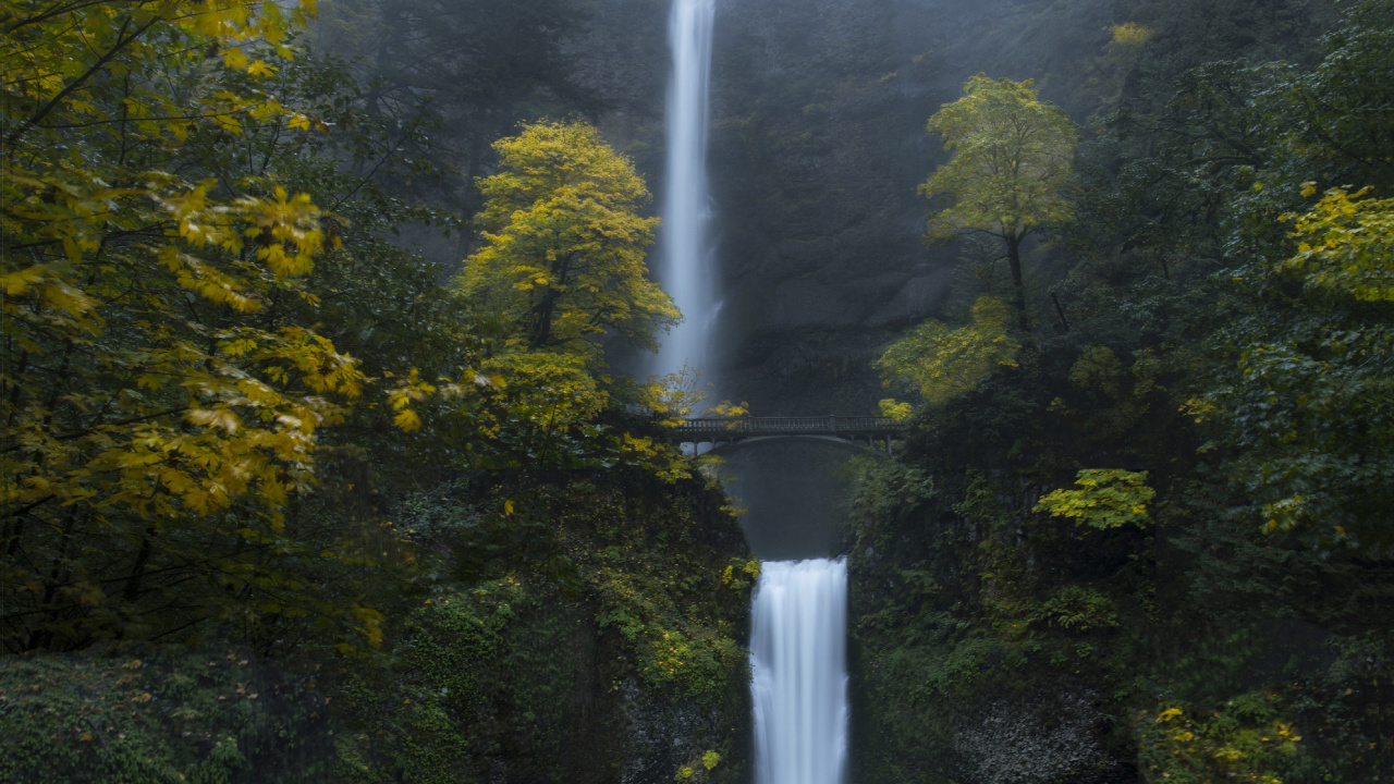Wasserfall, Naturlandschaft, Wasserressourcen, Gewässer, Natur. Wallpaper in 1280x720 Resolution