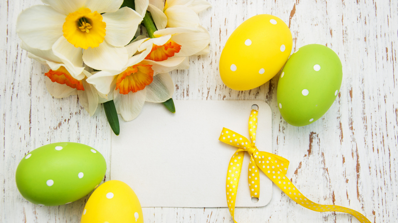 Huevo de Pascua, Conejito de Pascua, Amarillo, Huevo, Alimento. Wallpaper in 1366x768 Resolution