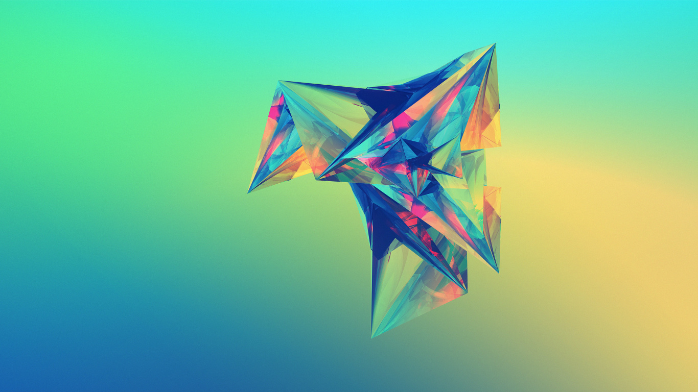 Blue Yellow and Red Umbrella. Wallpaper in 1366x768 Resolution