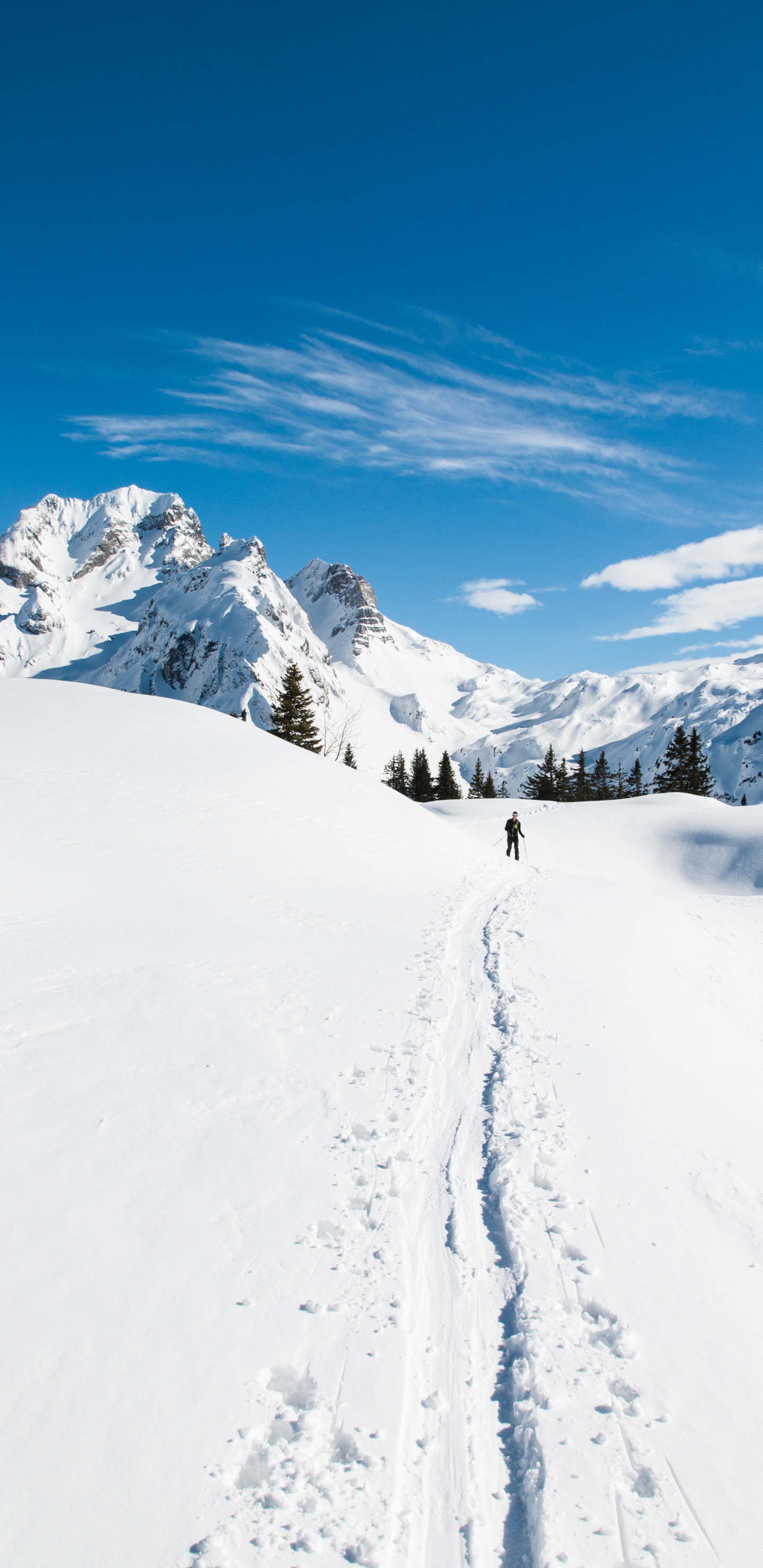 Snow, Winter, Mountainous Landforms, Mountain, Piste. Wallpaper in 1440x2960 Resolution