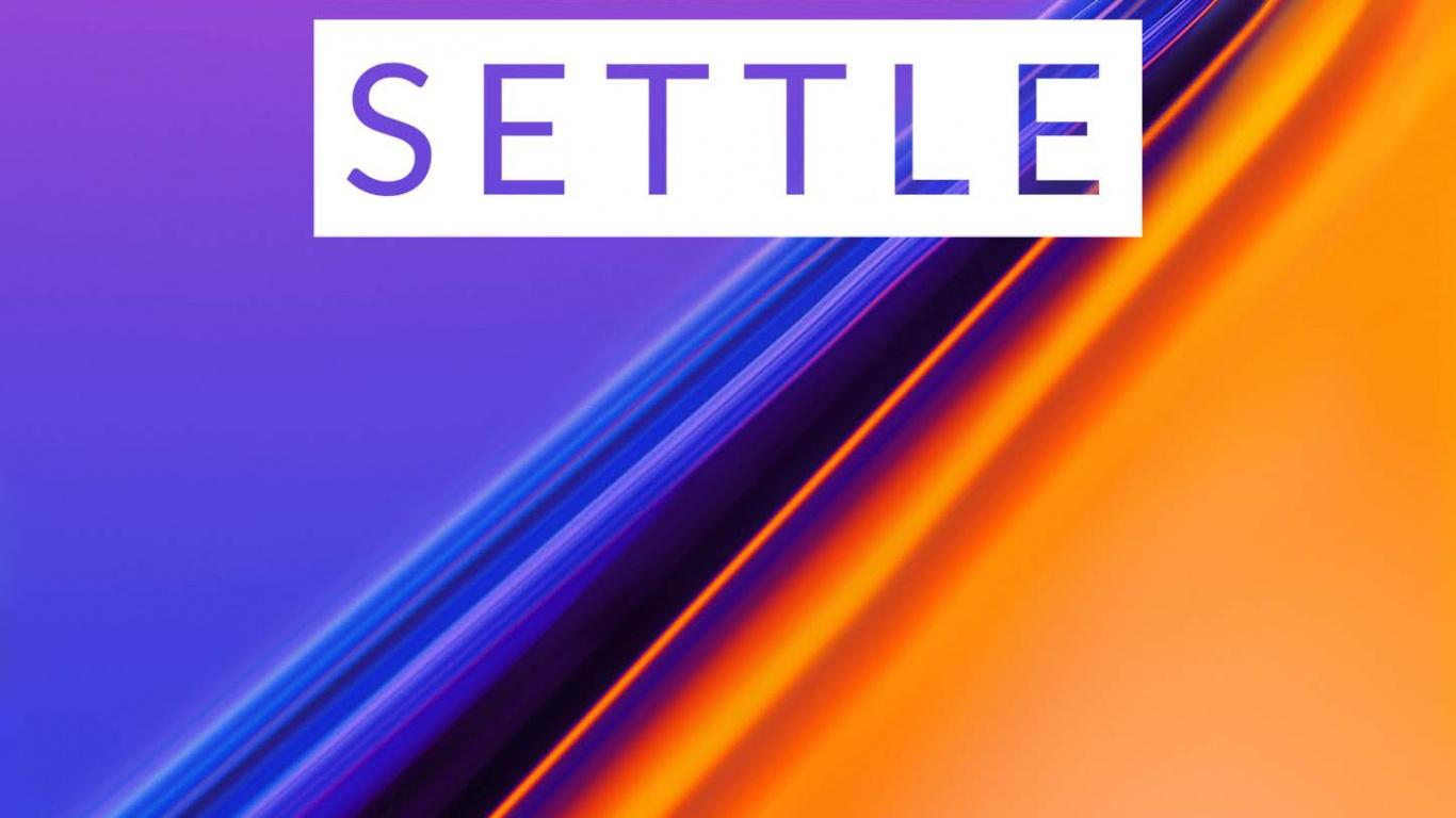 OnePlus 7 Pro, Azul, Amarillo, Naranja, Texto. Wallpaper in 1366x768 Resolution
