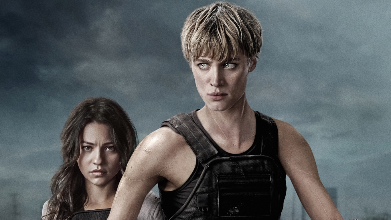 Terminator Dunkle Schicksalsgnade, Mackenzie Davis, Terminator Dark Fate, Sarah Connor, Dani Ramos. Wallpaper in 1366x768 Resolution