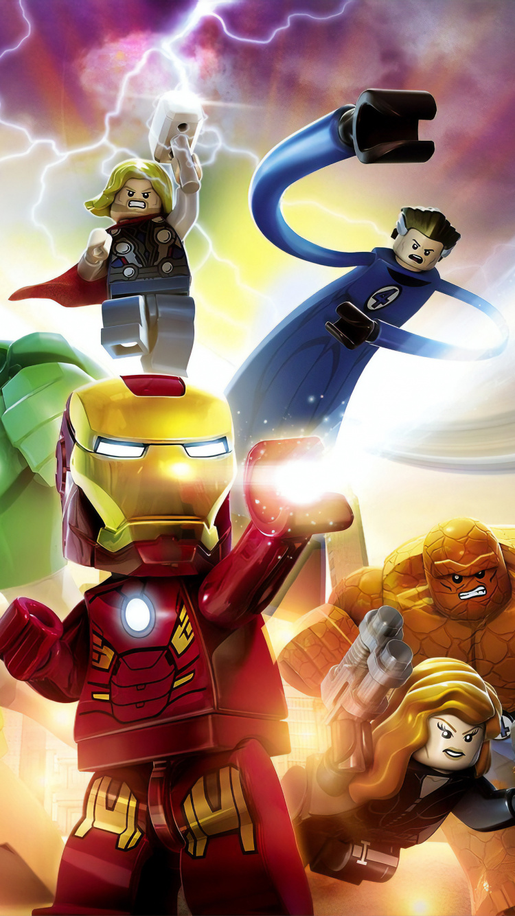 Personajes de Power Ranger y Iron Man. Wallpaper in 750x1334 Resolution