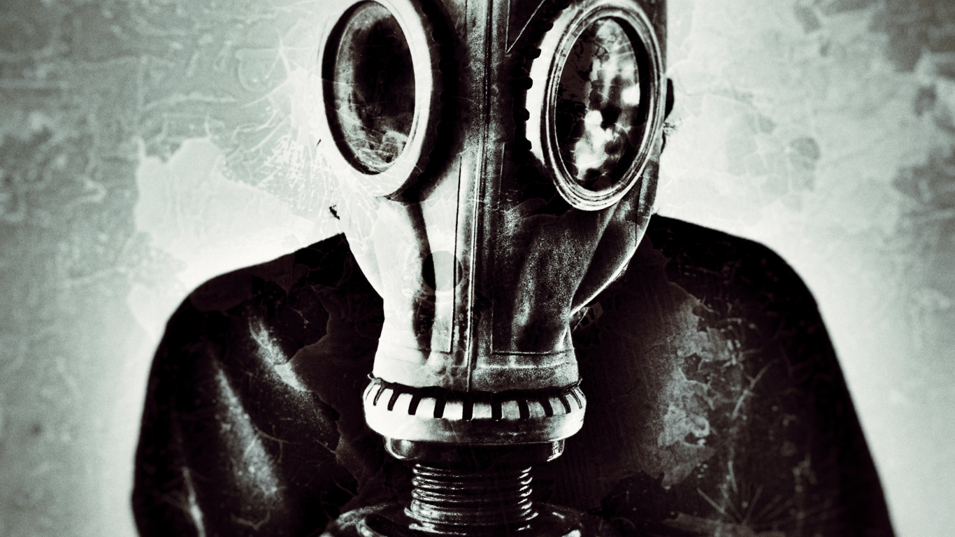 Person Mit Gasmaske in Schwarzem Langarmhemd. Wallpaper in 1366x768 Resolution