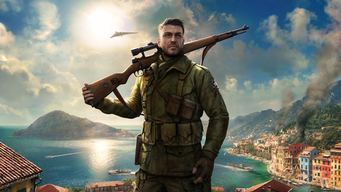 Sniper Elite 4, Shooter Game, Xbox One, Soldier, pc Game. Wallpaper in 1366x768 Resolution