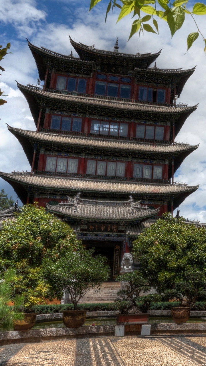 中国建筑, 日本建筑, 建筑, 花园, 弹簧 壁纸 720x1280 允许