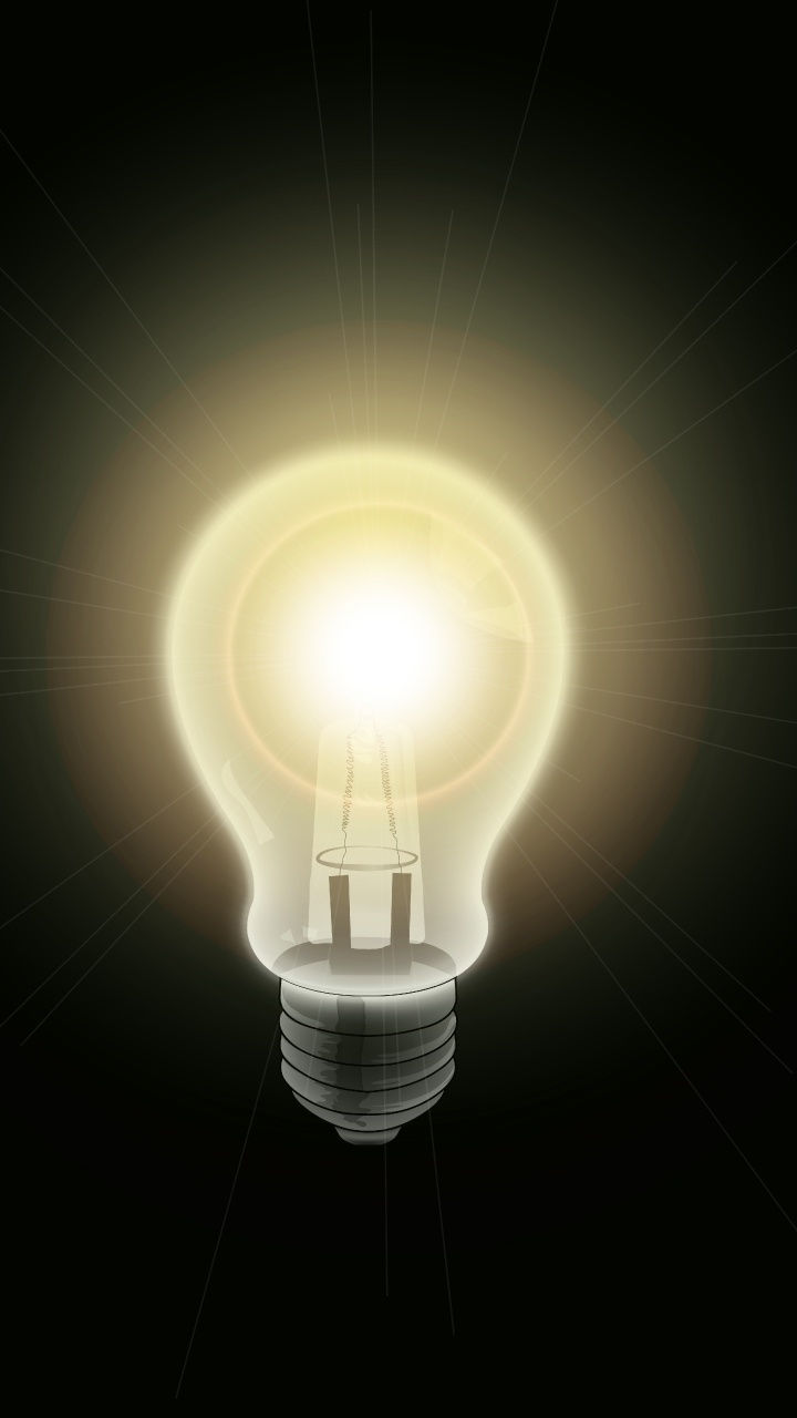 White Light Bulb Turned on in Dark Room. Wallpaper in 720x1280 Resolution