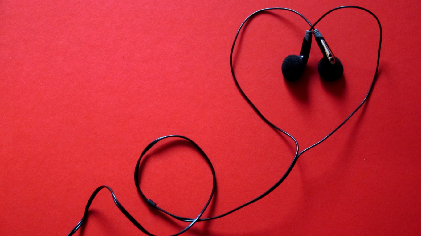Headphones, Red, Wire, Stethoscope, Technology. Wallpaper in 1366x768 Resolution