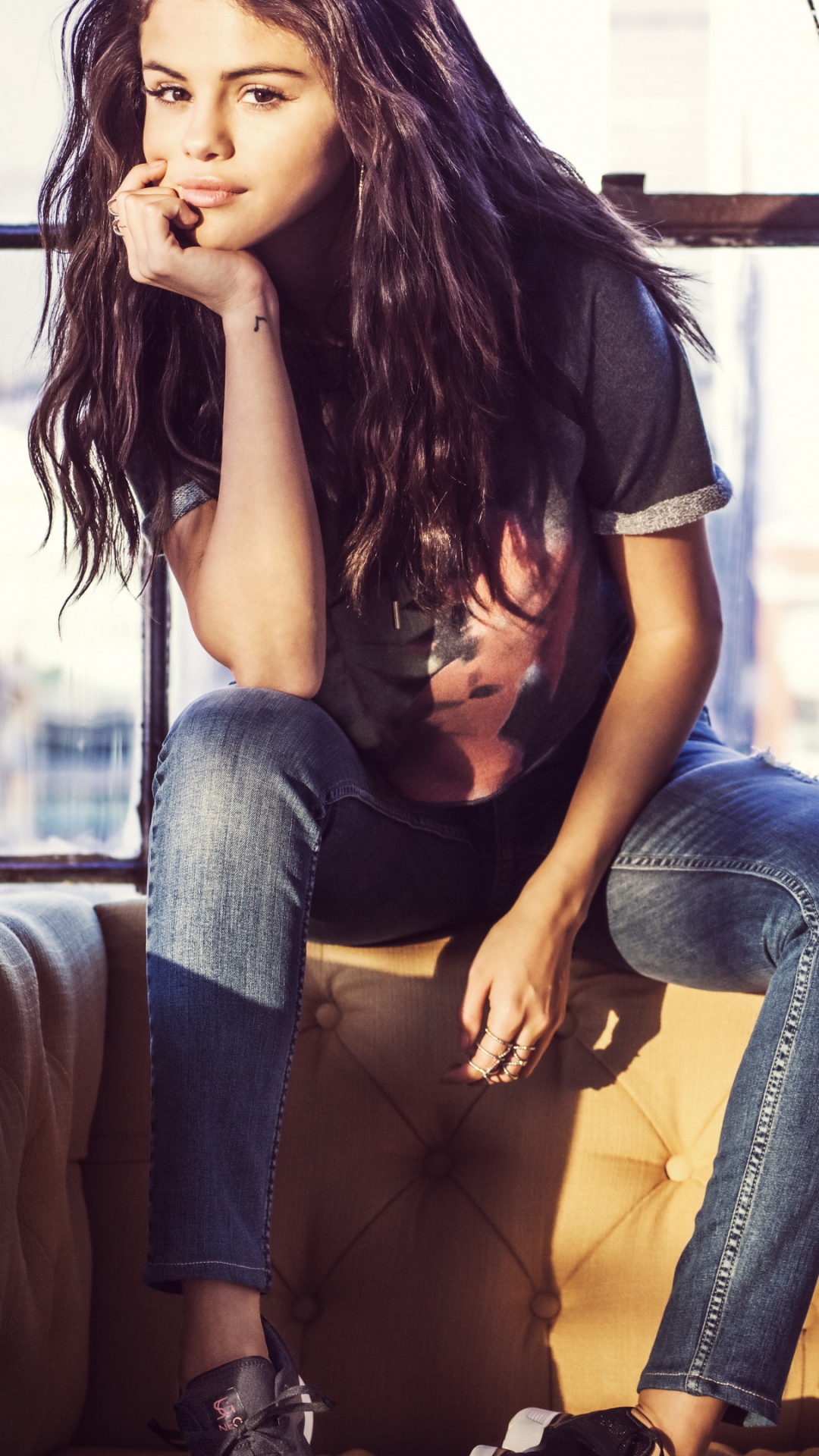 Selena Gomez Jeans Shoot, Selena Gomez, Adidas Neo, Jeans, Conjoint. Wallpaper in 1080x1920 Resolution