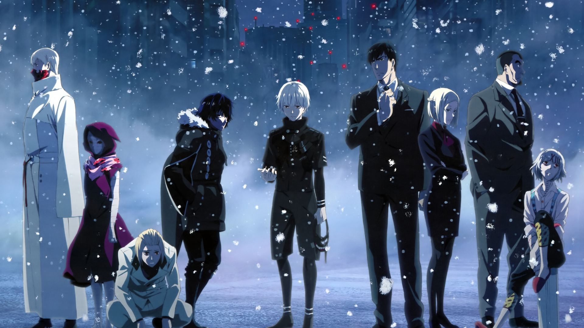 3 Men in Black Suit Standing on Snow Covered Ground. Wallpaper in 1920x1080 Resolution