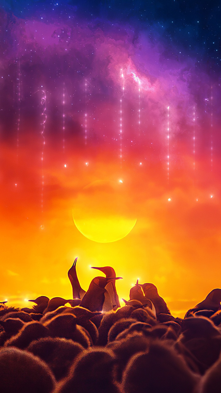 Licht, Natur, Orange, Naturlandschaft, Aurora. Wallpaper in 720x1280 Resolution