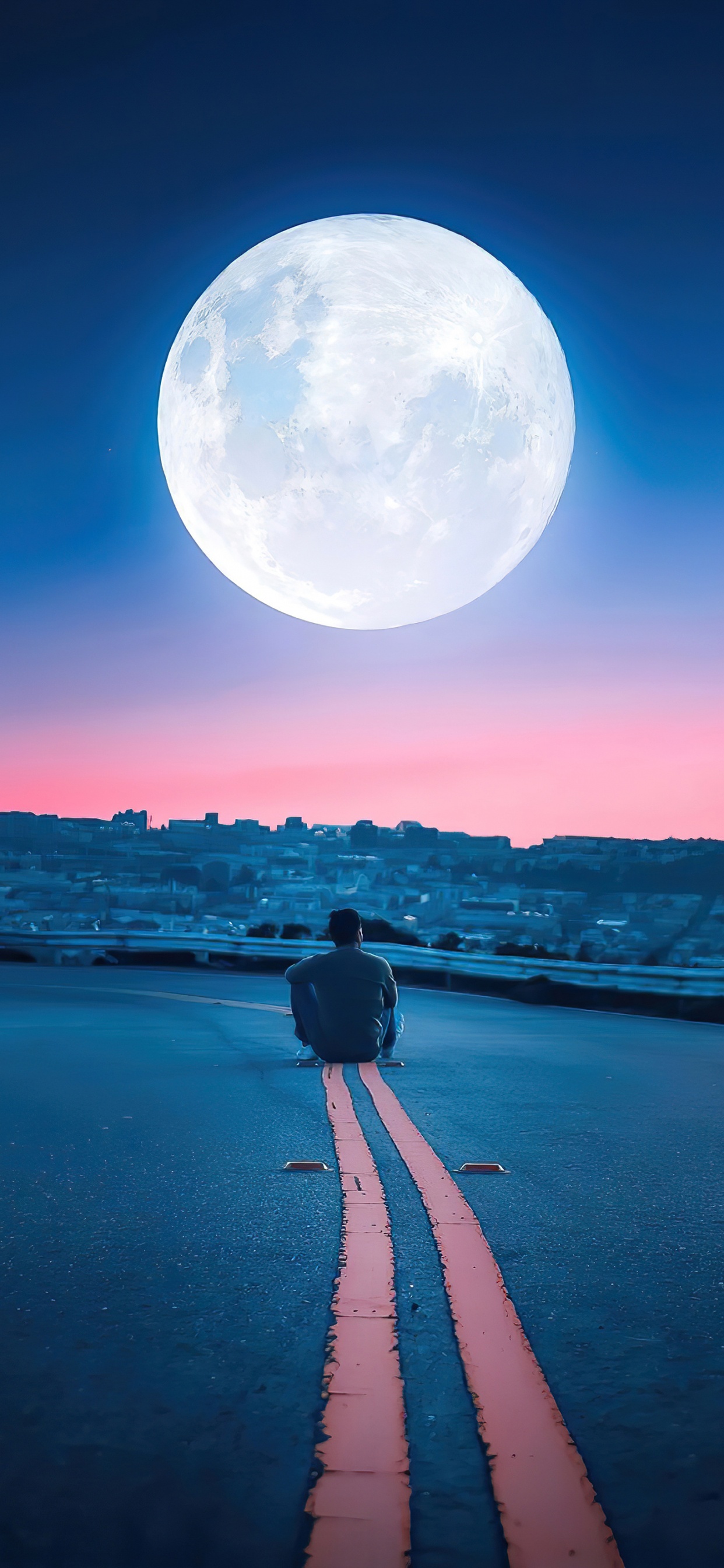 Reflexión, Minecraft, Luna, Luna Azul, Luna Llena. Wallpaper in 1242x2688 Resolution