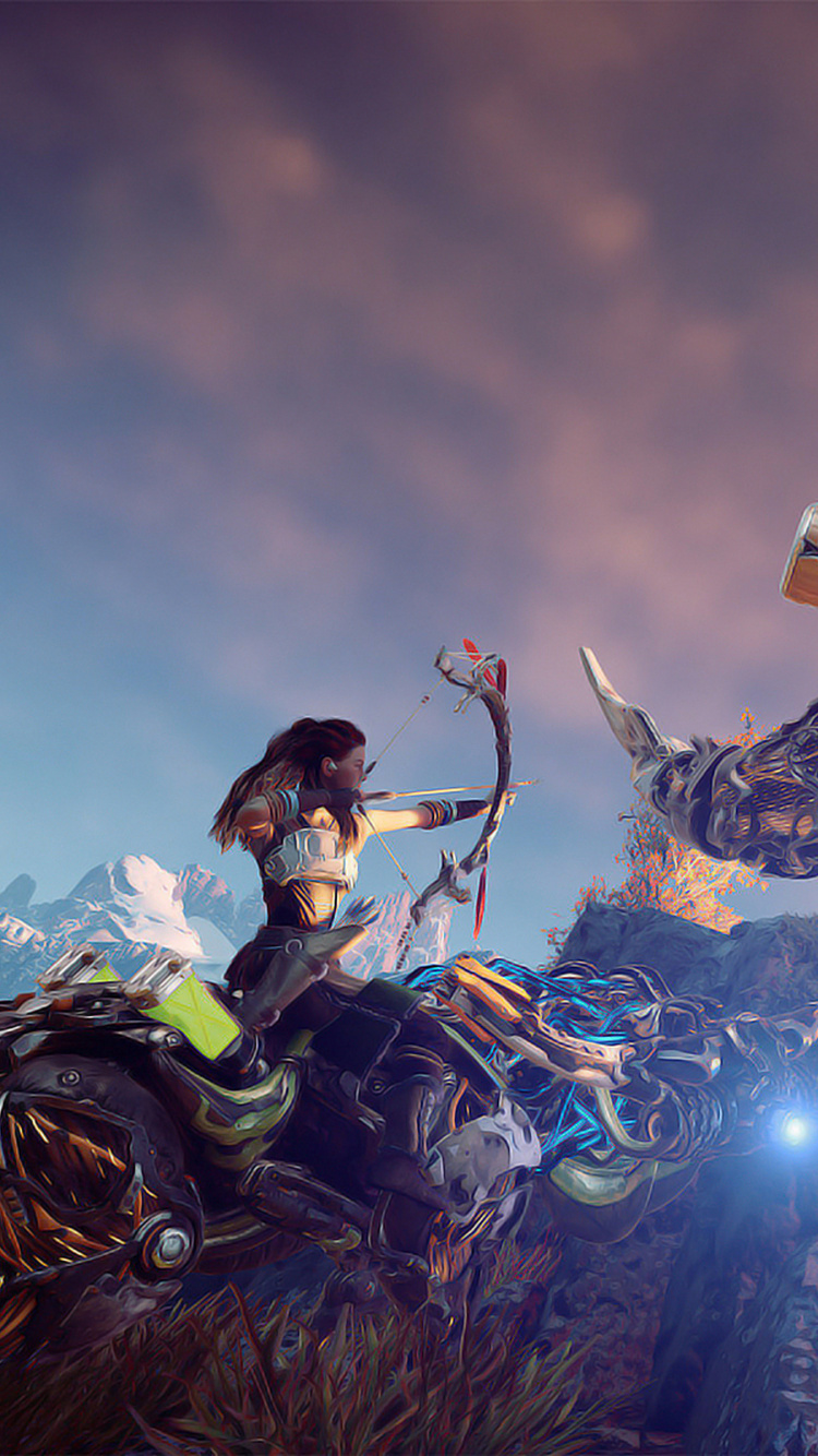 地平线零黎明, Aloy, 游击游戏, Ps4, 电脑游戏 壁纸 750x1334 允许