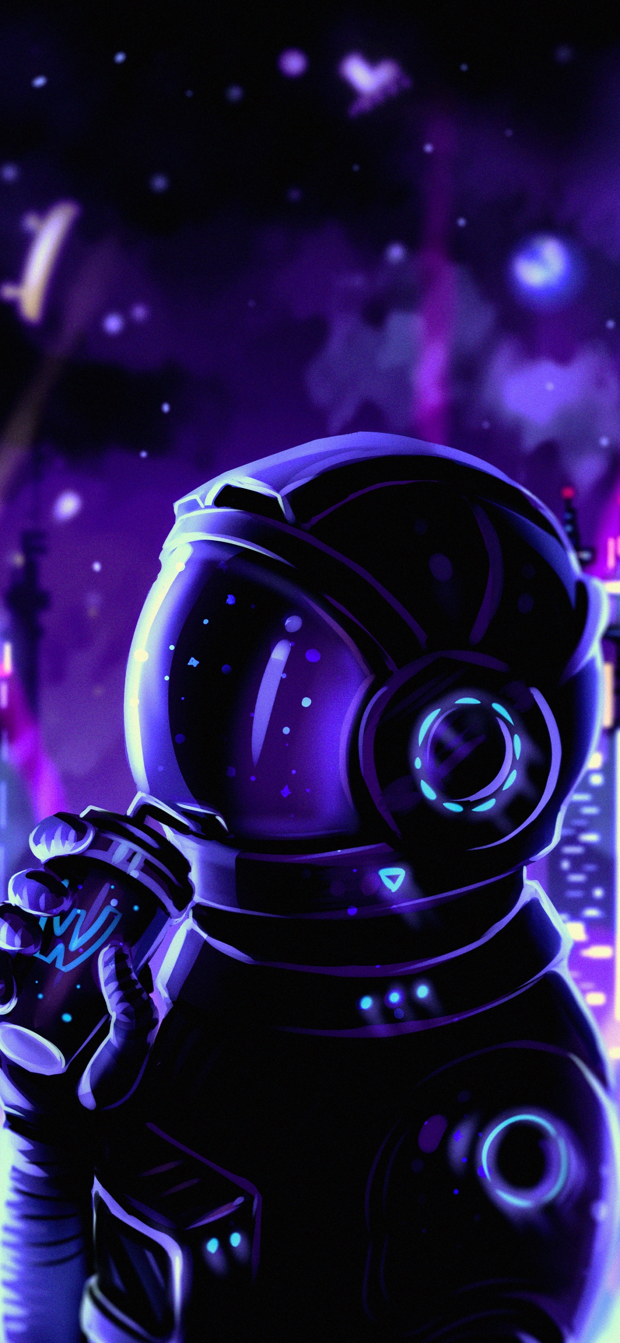 Astronaut, Purpur, Veilchen, Gas, Electric Blue. Wallpaper in 1242x2688 Resolution