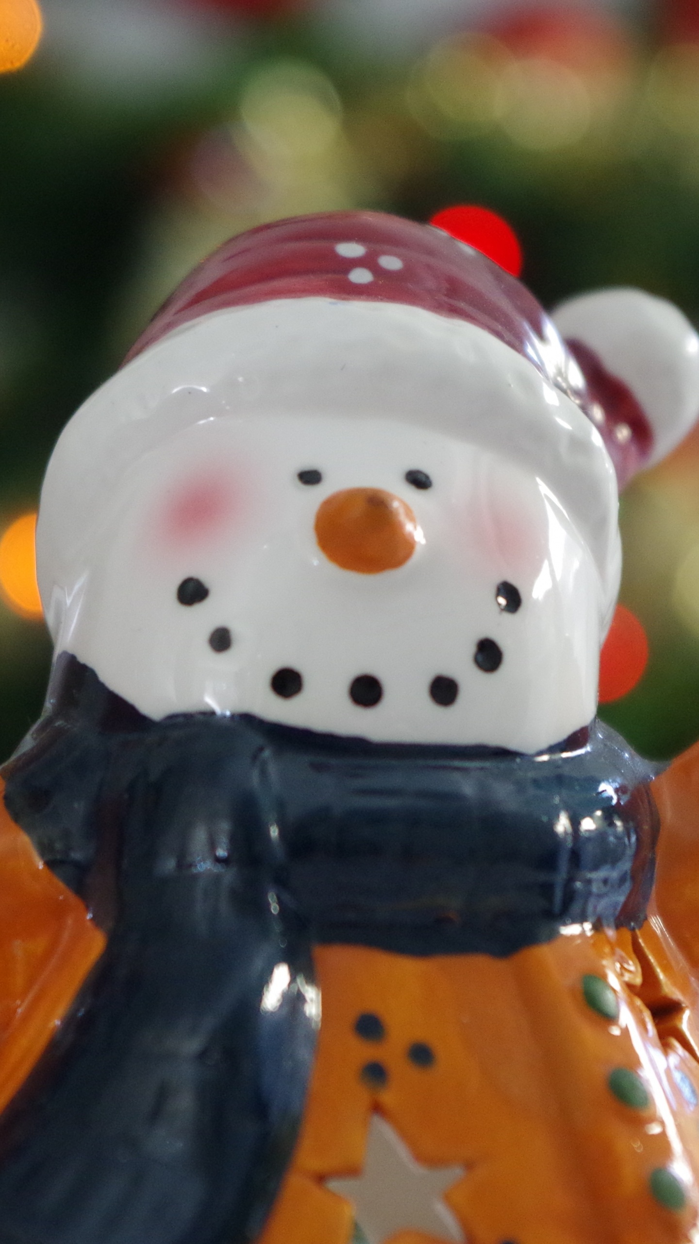 Schneemann, Weihnachten, Christmas Ornament, Verzierung, Spielzeug. Wallpaper in 1440x2560 Resolution