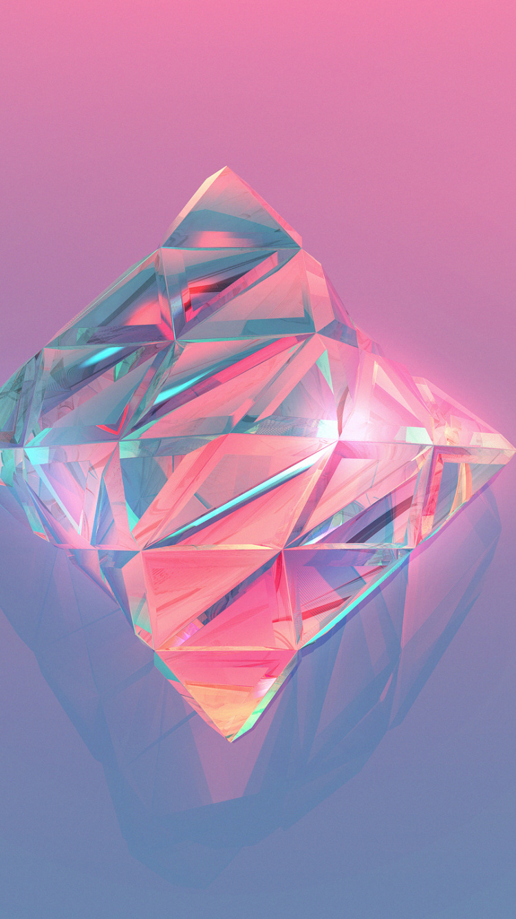 Diamant Rose et Blanc Sur Fond Rose. Wallpaper in 750x1334 Resolution