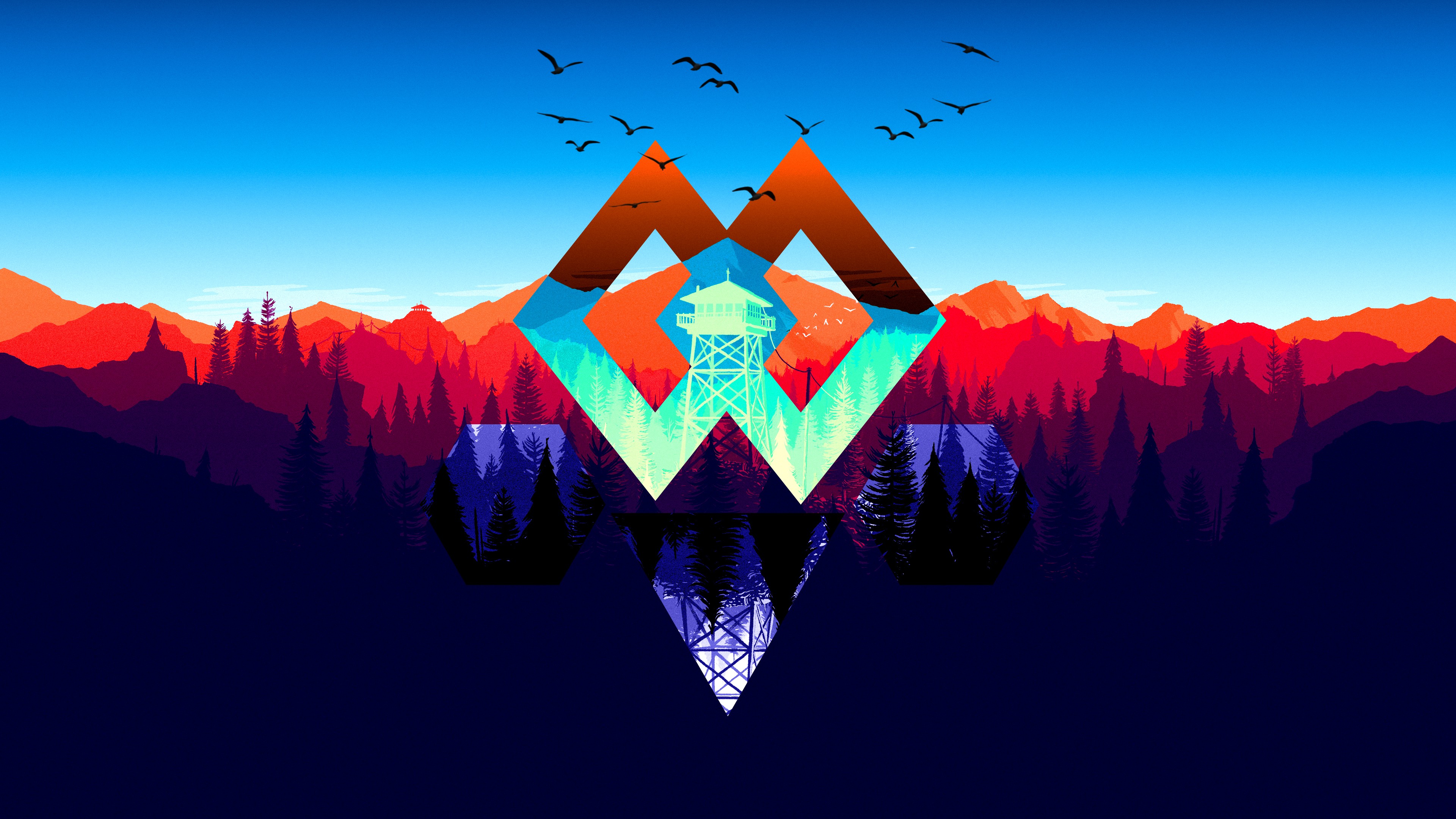 Silhouette of Trees and Mountains During Sunset. Wallpaper in 3840x2160 Resolution