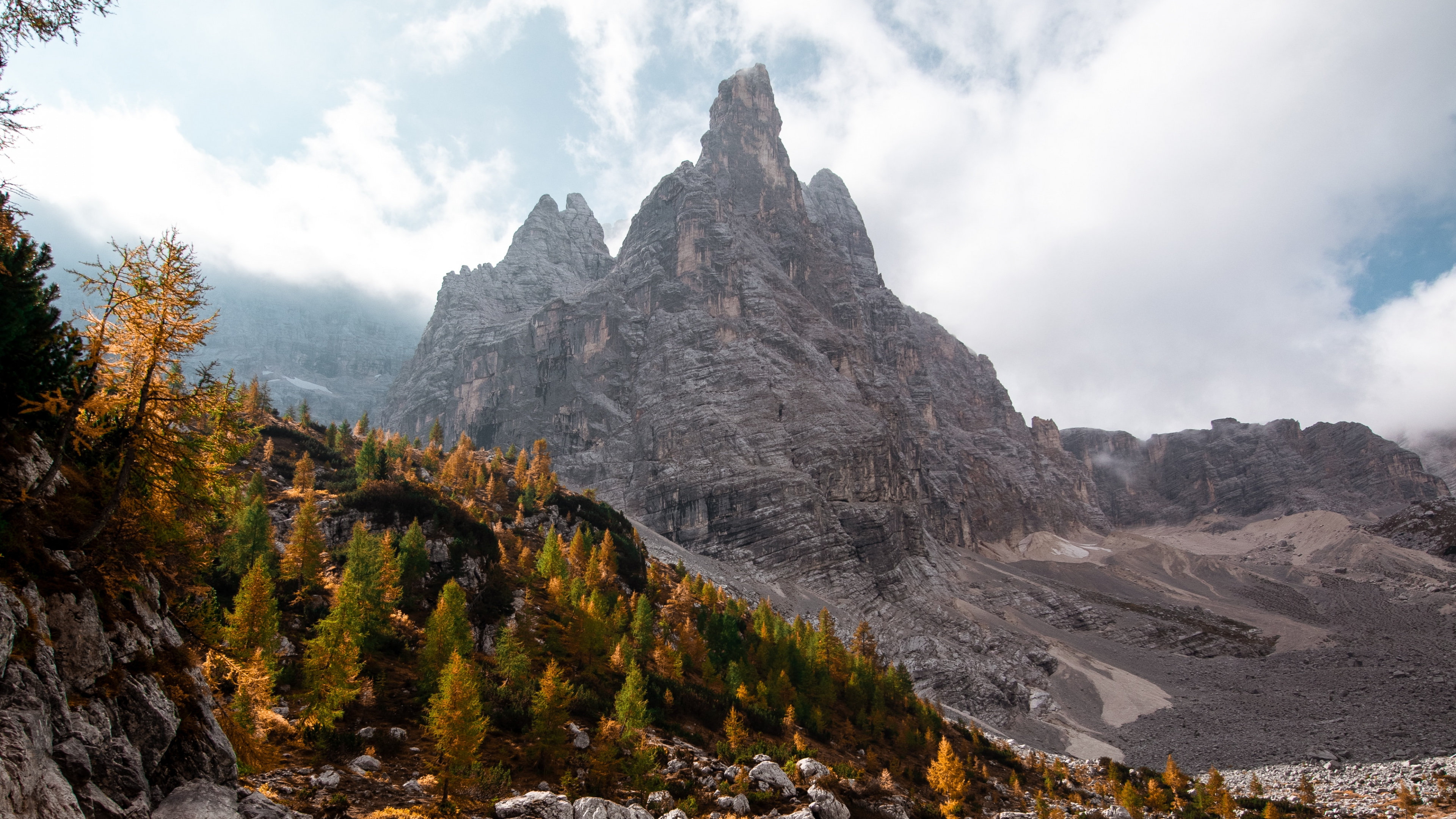 Sorapiss, Gevze, Mountain, Wilderness, Nature. Wallpaper in 3840x2160 Resolution