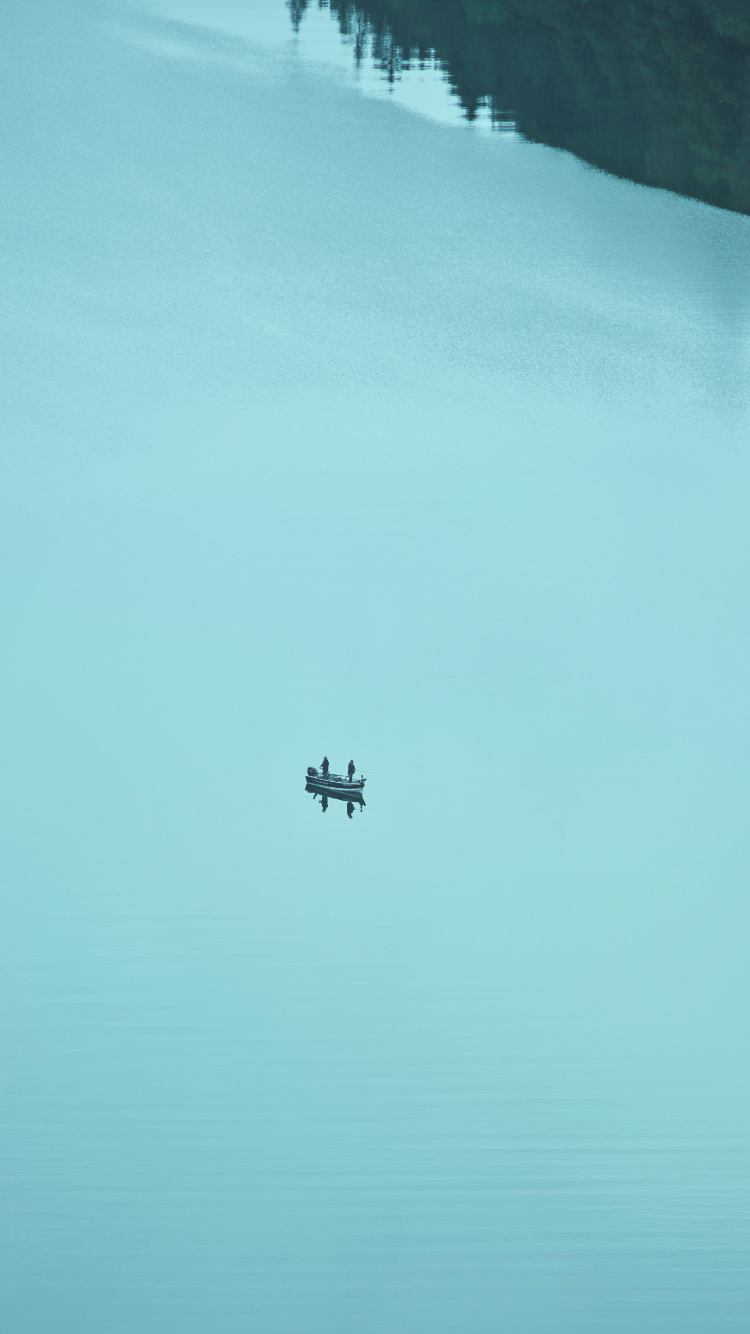 Flugzeug Fliegt Tagsüber Über Das Meer. Wallpaper in 750x1334 Resolution