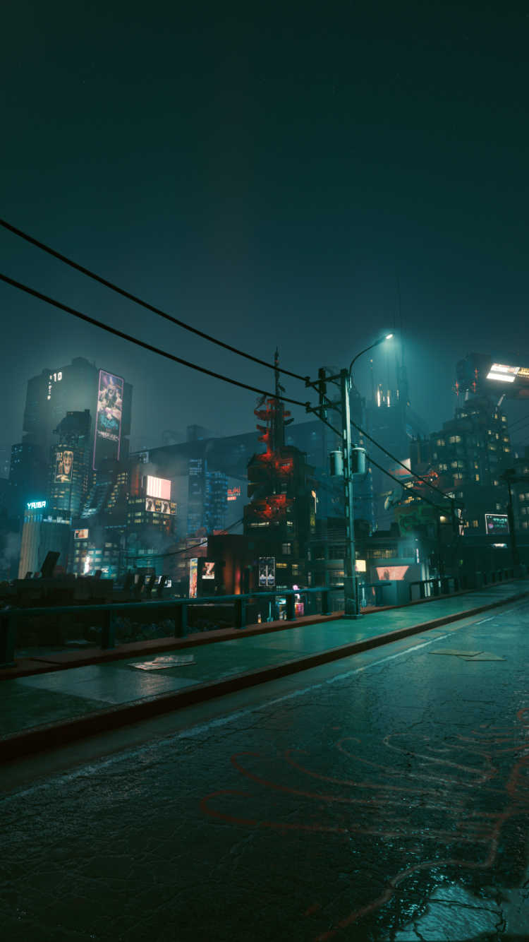 Cyberpunk, Cyberpunk 2077, Cyberpunk 2020, Cityscape, Urban Area. Wallpaper in 750x1334 Resolution