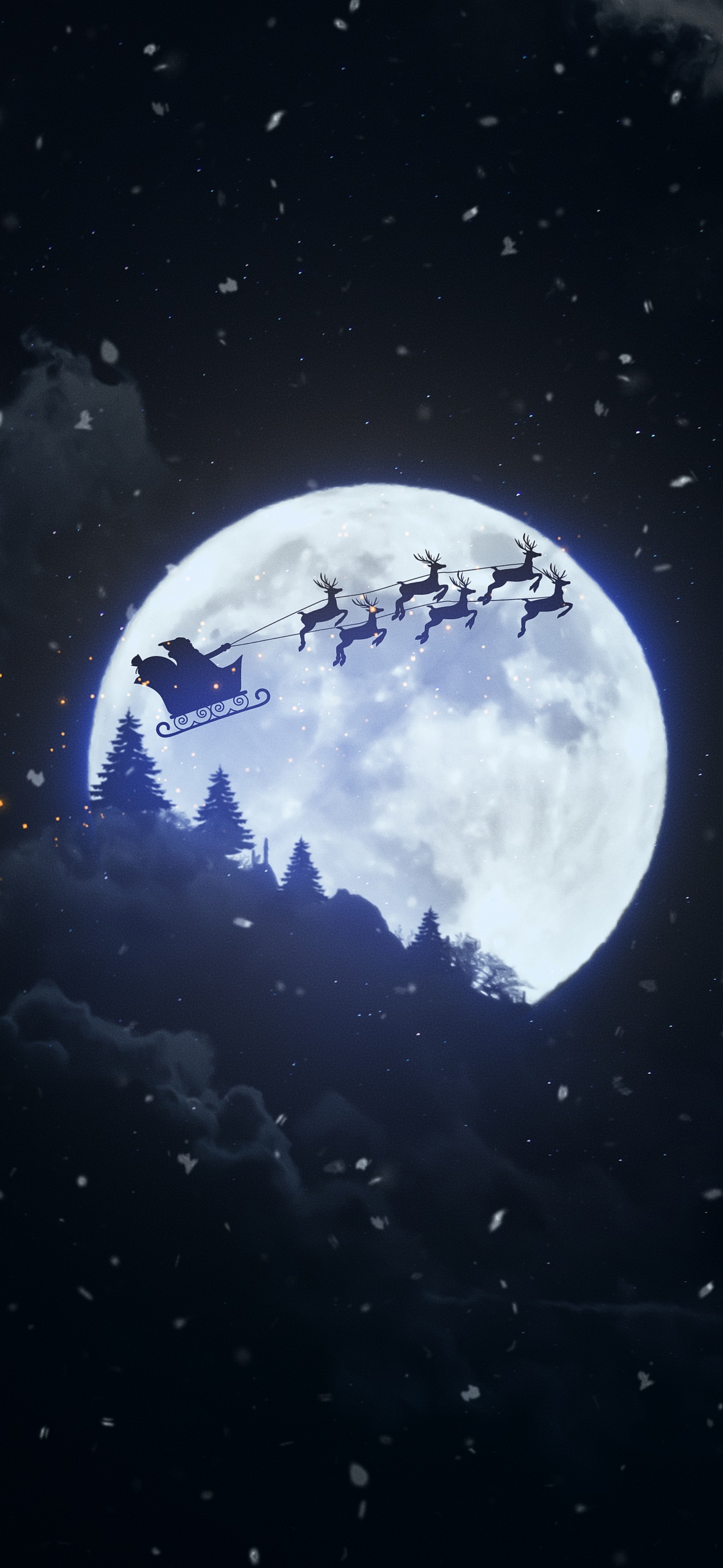 Christmas Moon, Christmas, Atmosphere, World, Moon. Wallpaper in 1125x2436 Resolution