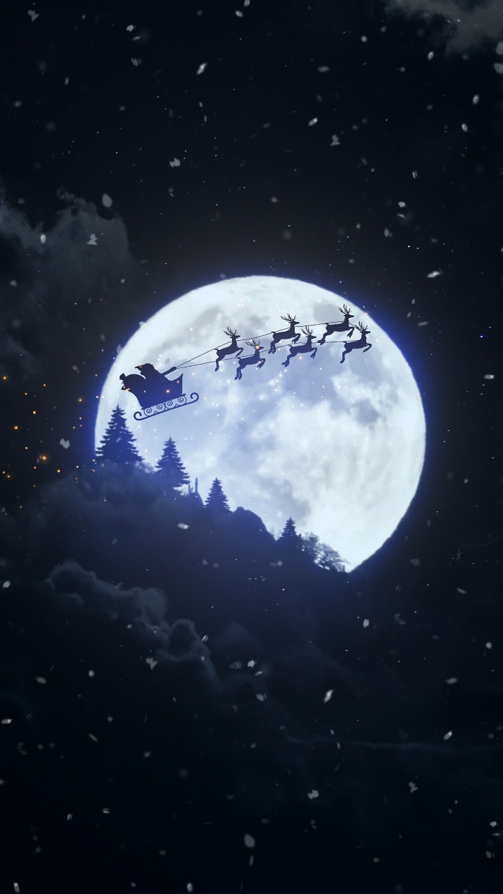 Weihnachtsmond, Atmosphäre, Mond, Astronomisches Objekt, Wissenschaft. Wallpaper in 720x1280 Resolution